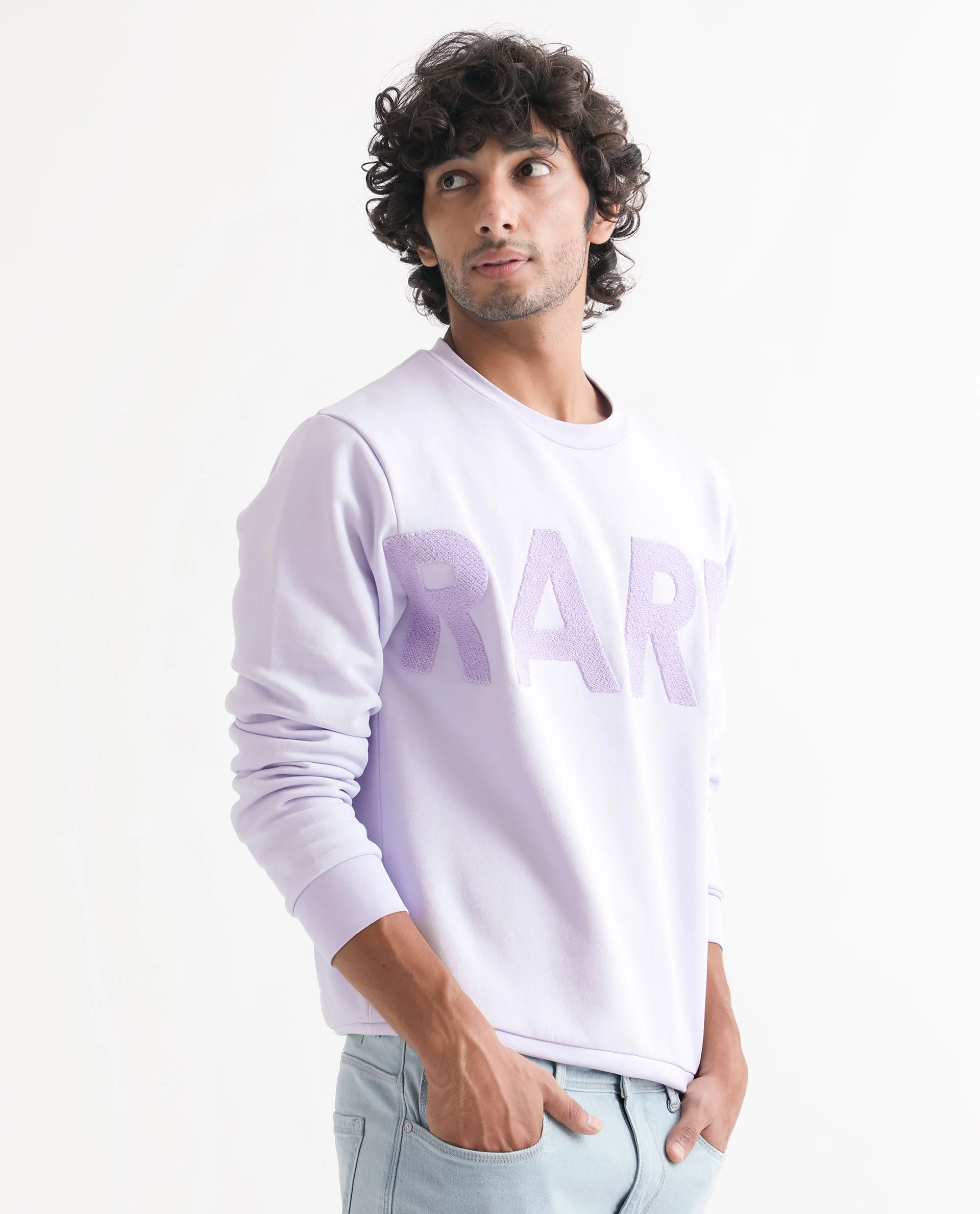 Rare Rabbit Men's Tisot Purple Embroidered Regular Fit Full Sleeve Crew Neck Sweatshirt - Image 6
