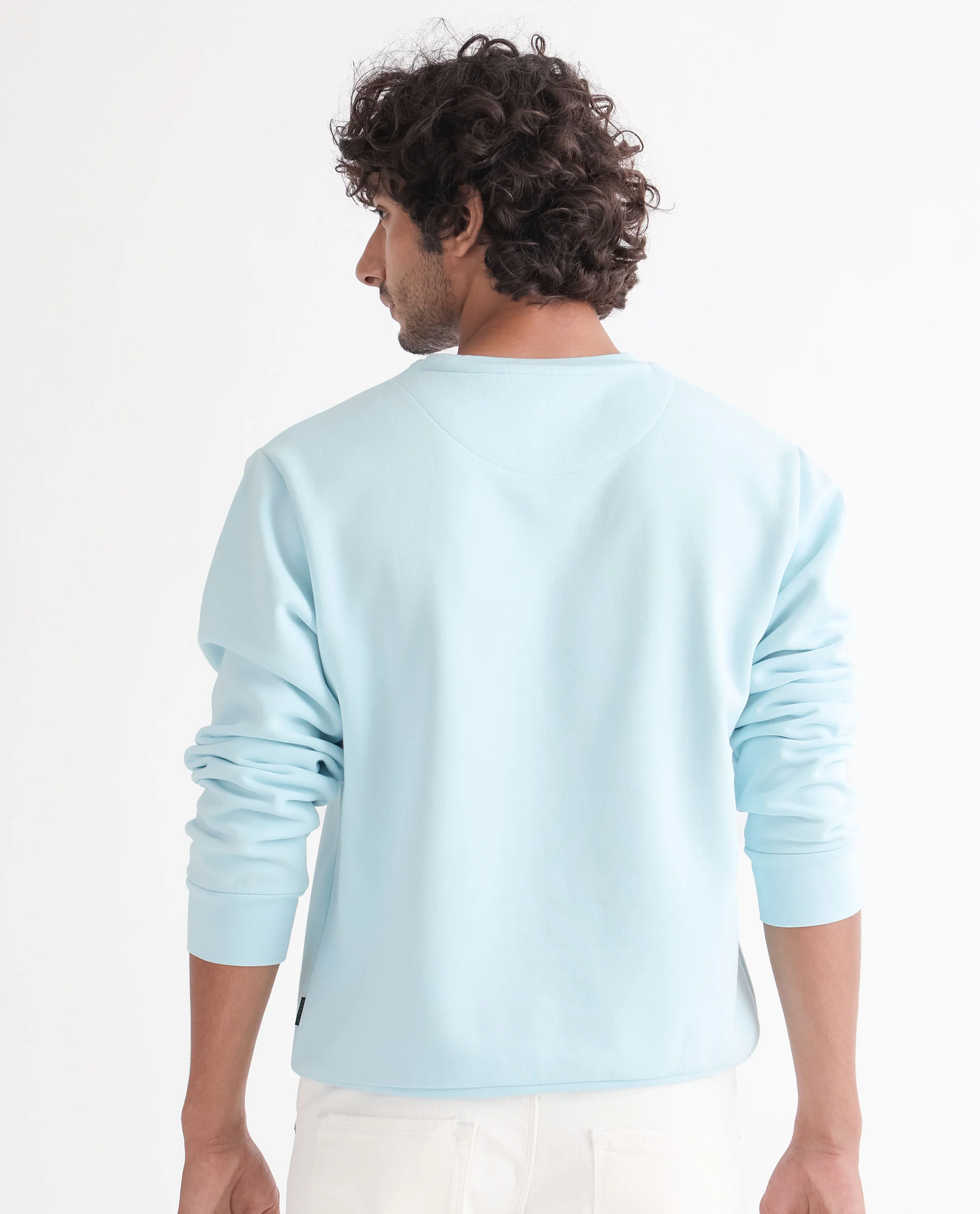 Rare Rabbit Men's Tisot Turq Embroidered Regular Fit Full Sleeve Crew Neck Sweatshirt - Image 10