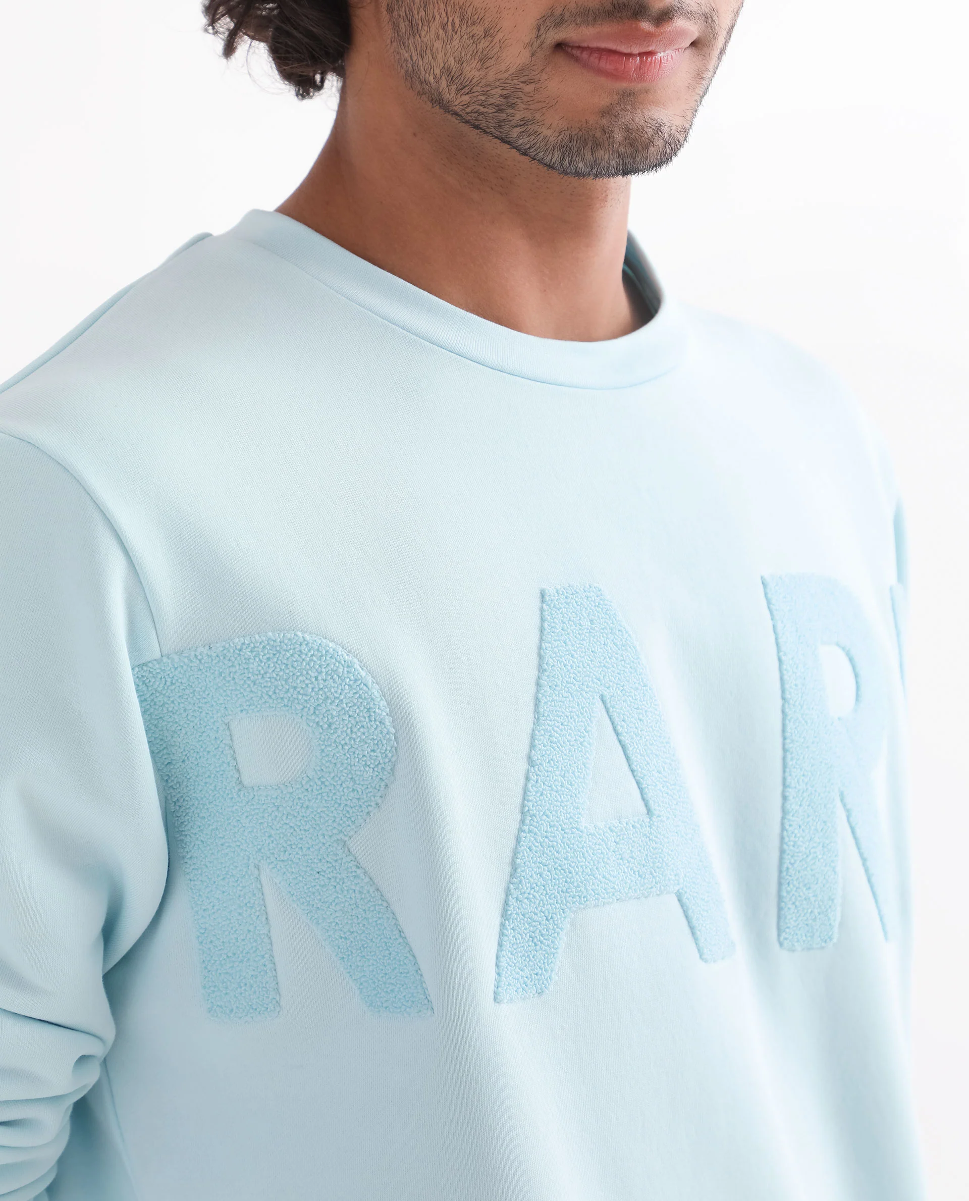 Rare Rabbit Men's Tisot Turq Embroidered Regular Fit Full Sleeve Crew Neck Sweatshirt - Image 2