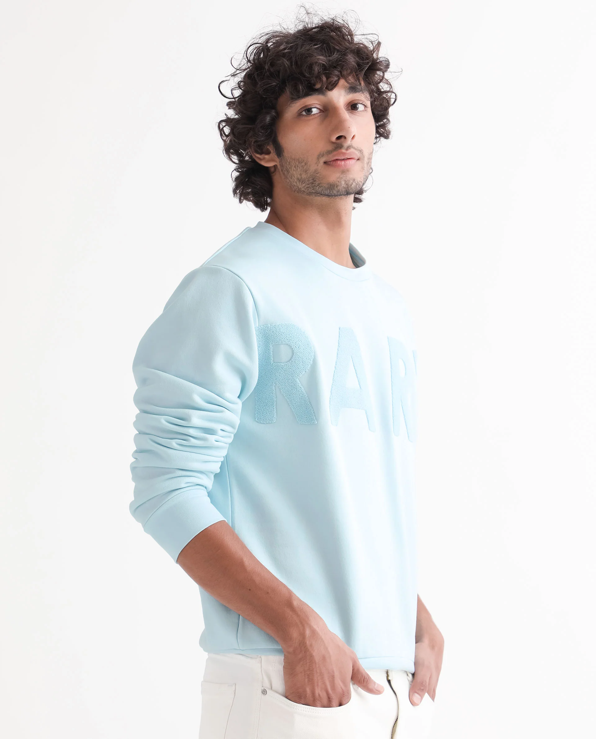 Rare Rabbit Men's Tisot Turq Embroidered Regular Fit Full Sleeve Crew Neck Sweatshirt - Image 6