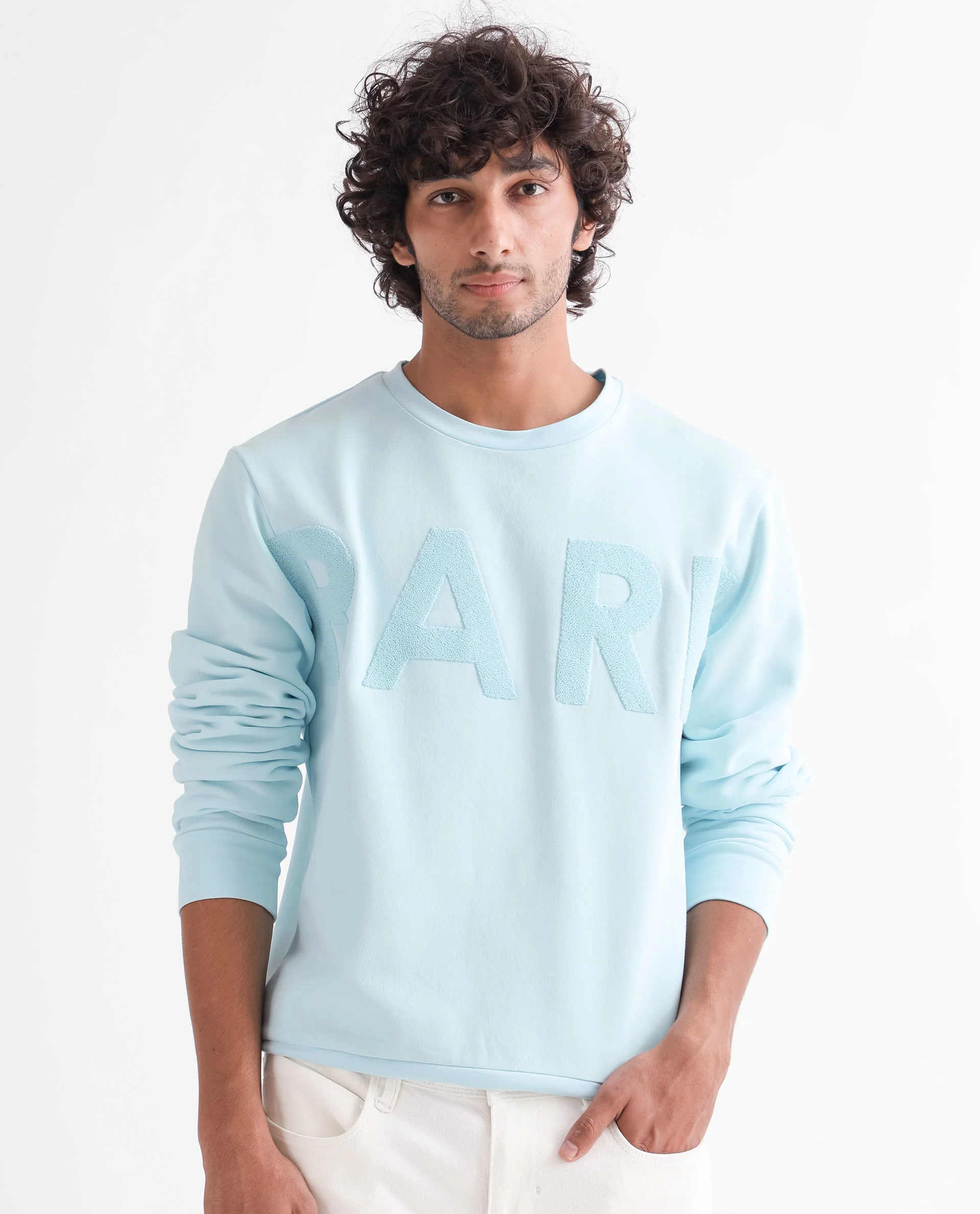 Rare Rabbit Men's Tisot Turq Embroidered Regular Fit Full Sleeve Crew Neck Sweatshirt - Image 7