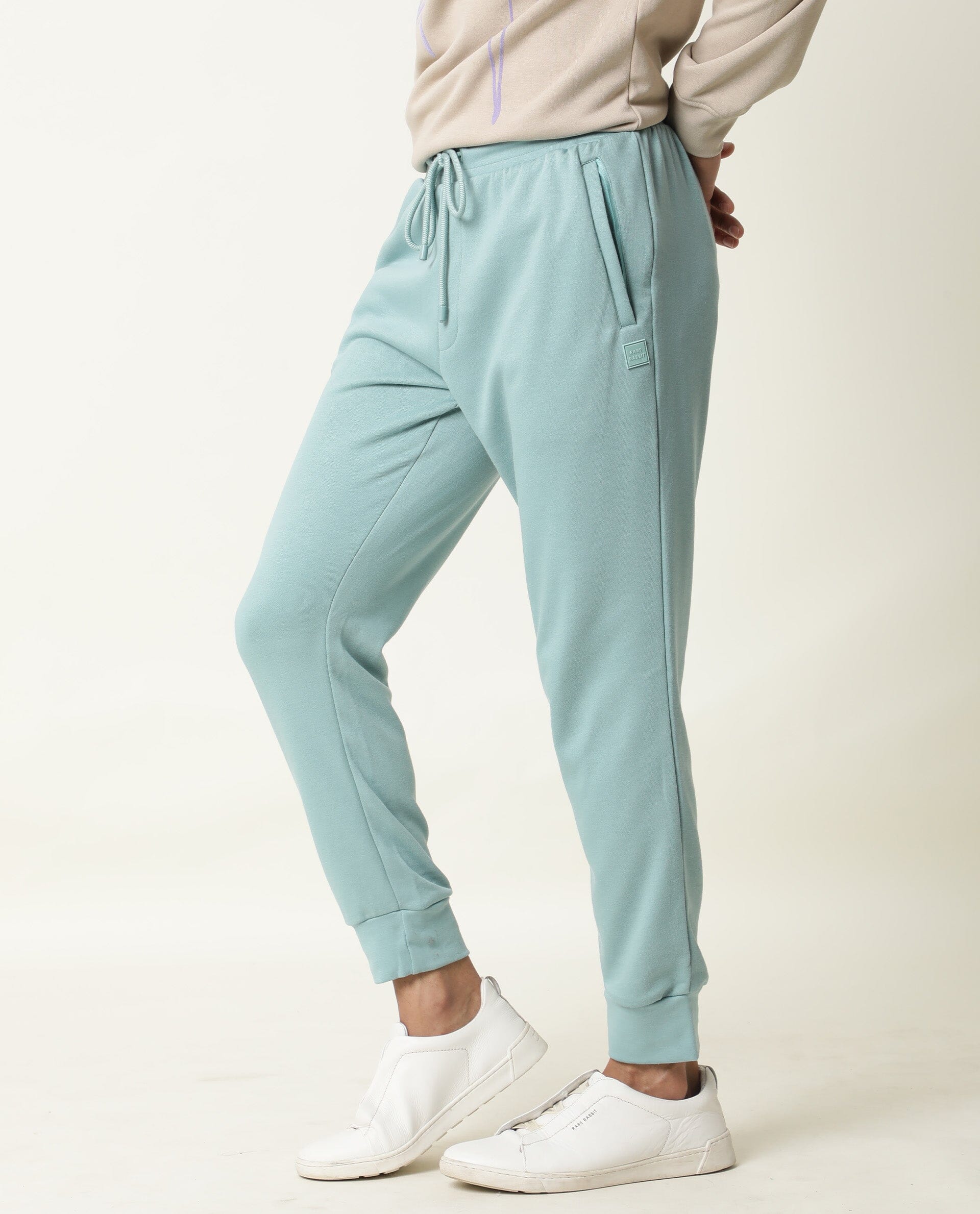 Rare Rabbit Men's Titan Turq Plain Joggers - Image 3