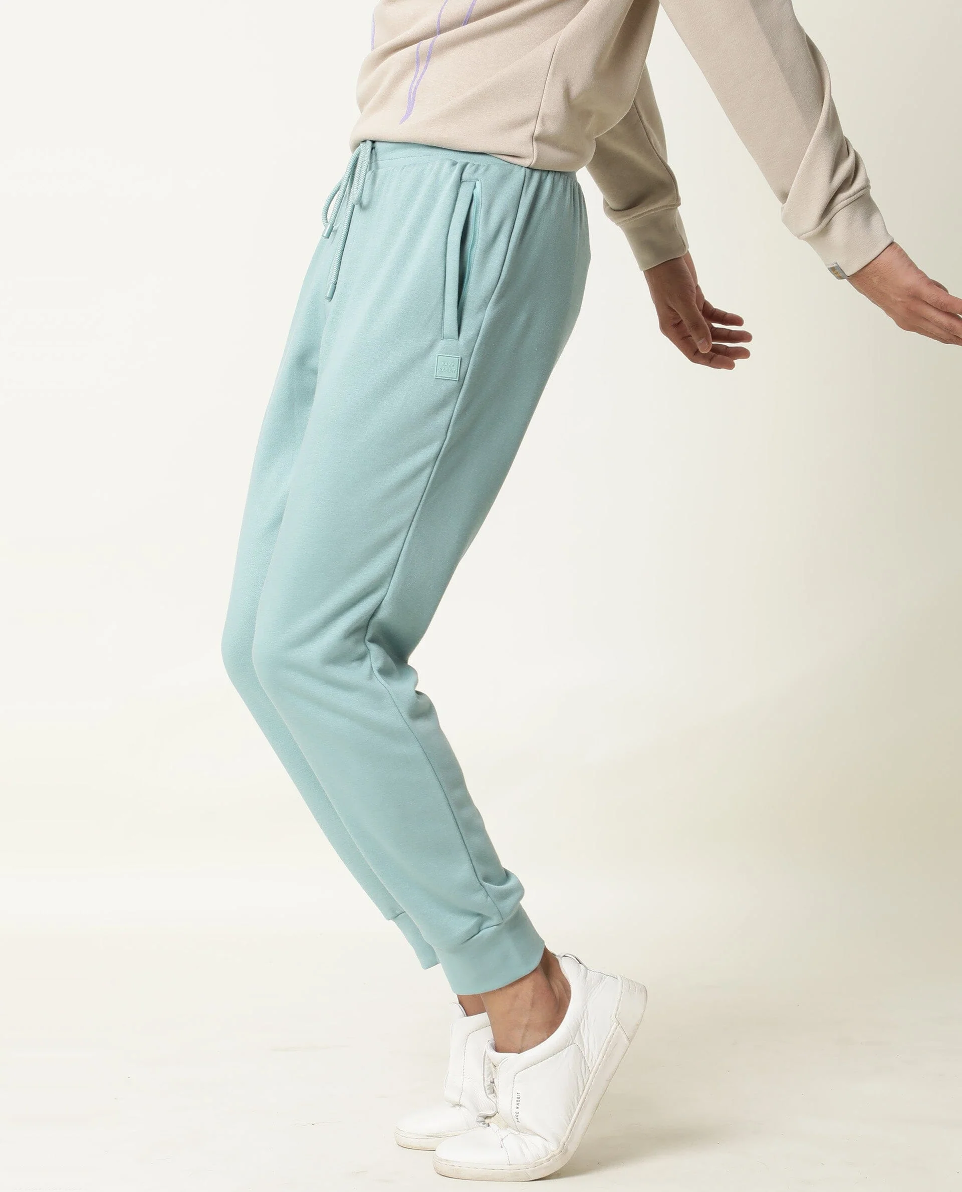 Rare Rabbit Men's Titan Turq Plain Joggers - Image 4