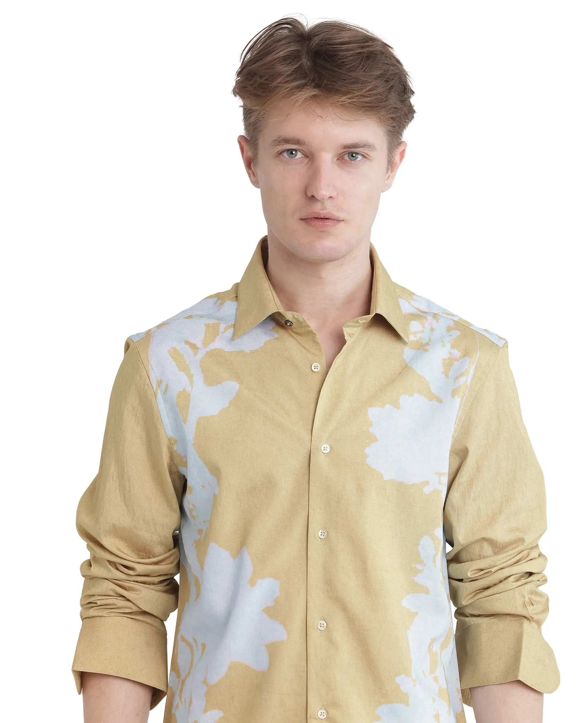 Rare Rabbit Men's Tobo Dusky Green Viscose Blend Floral Print Regular Fit Full Sleeve Collared Shirt - Image 8