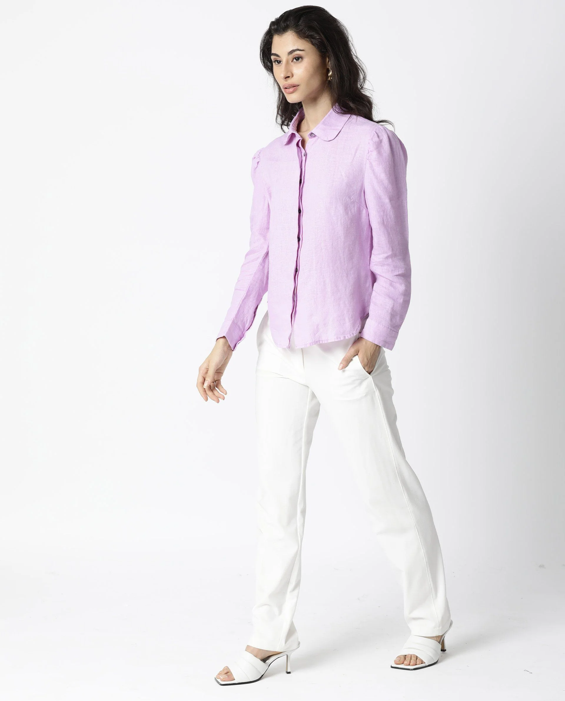 Rareism Women Toby Purple Top Full Sleeves Solid - Image 2