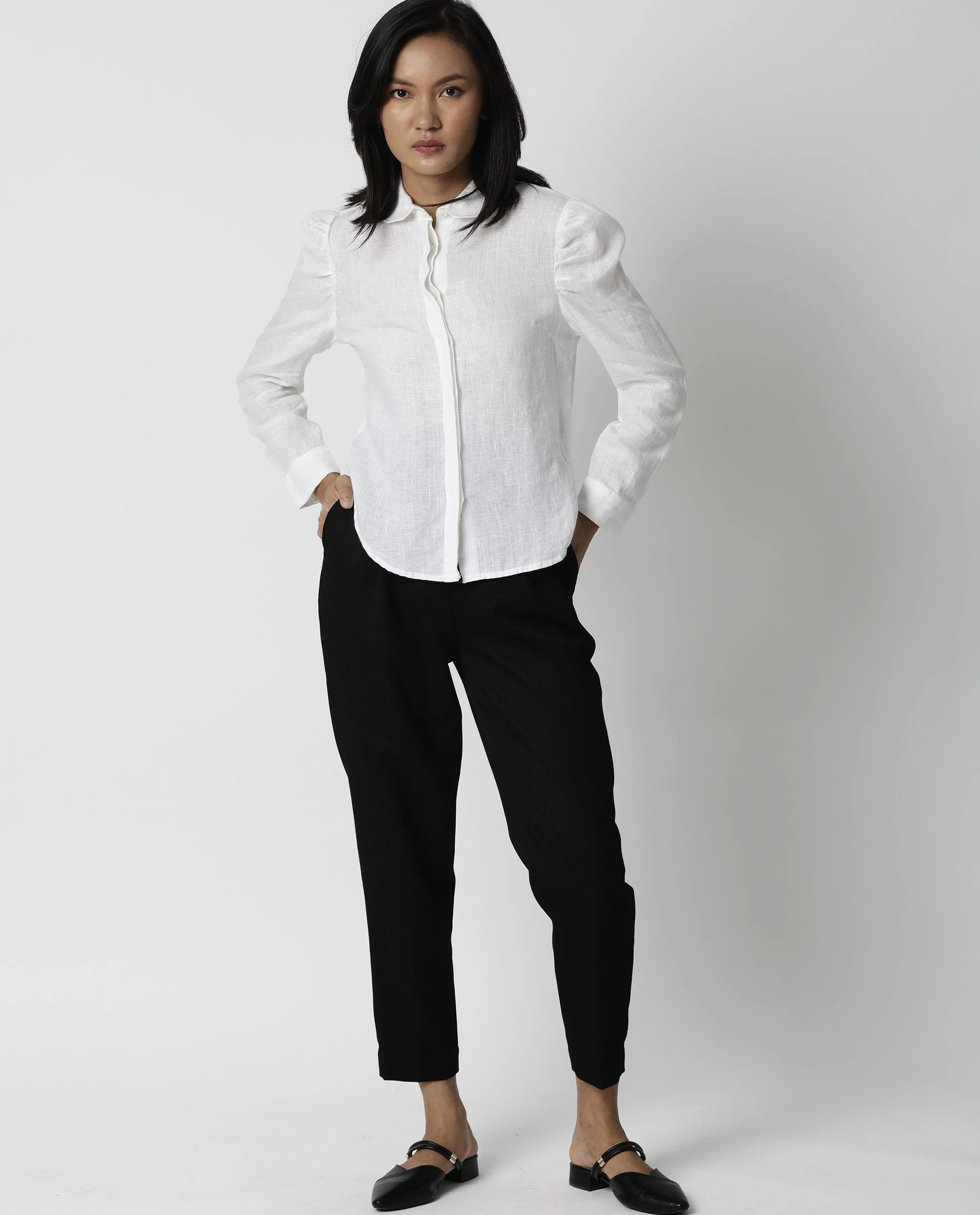 Rareism Women Toby White Top Full Sleeves Solid - Image 3