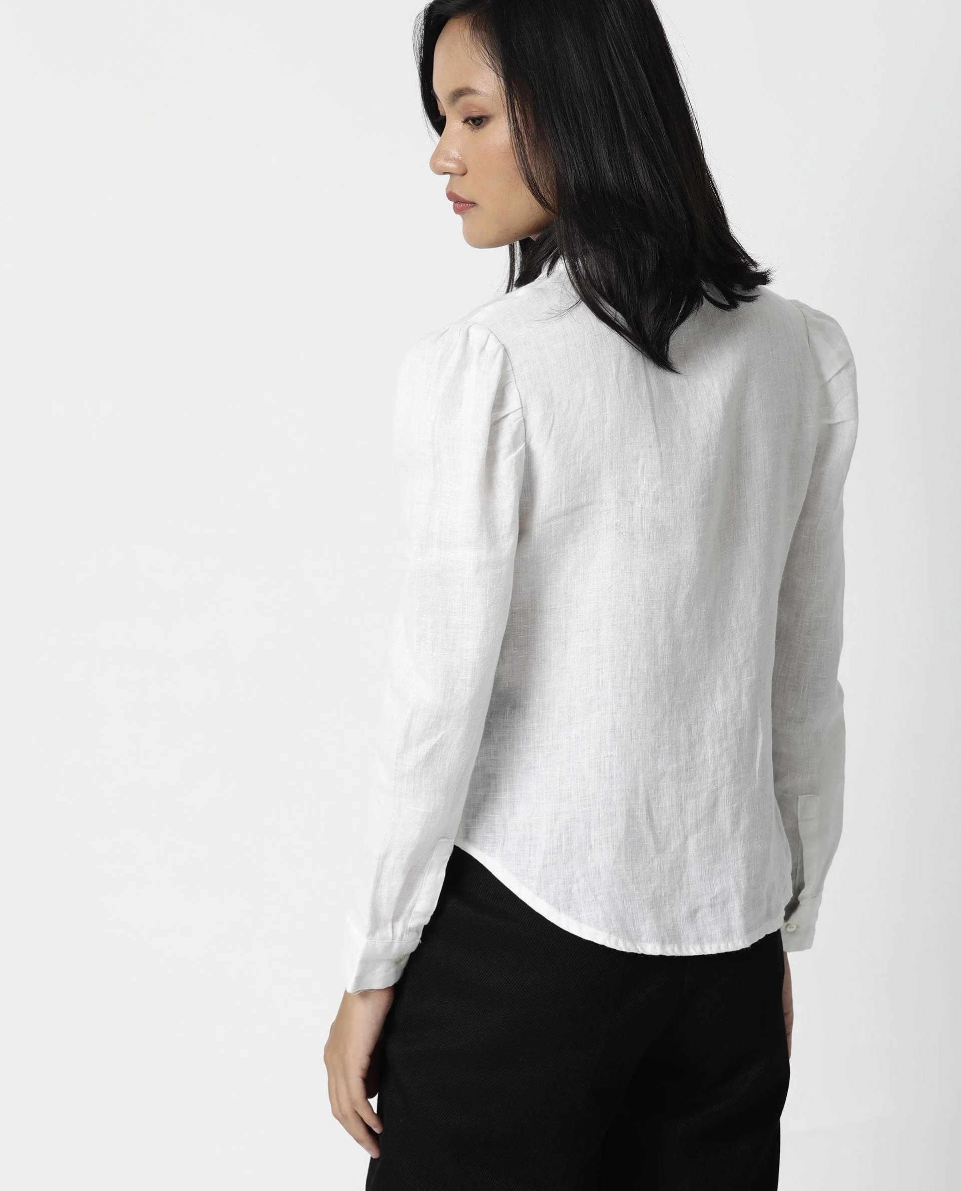 Rareism Women Toby White Top Full Sleeves Solid - Image 4