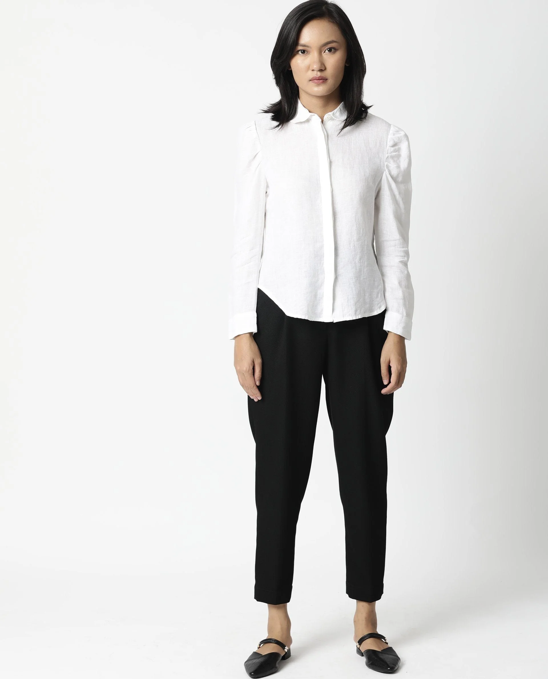 Rareism Women Toby White Top Full Sleeves Solid - Image 5