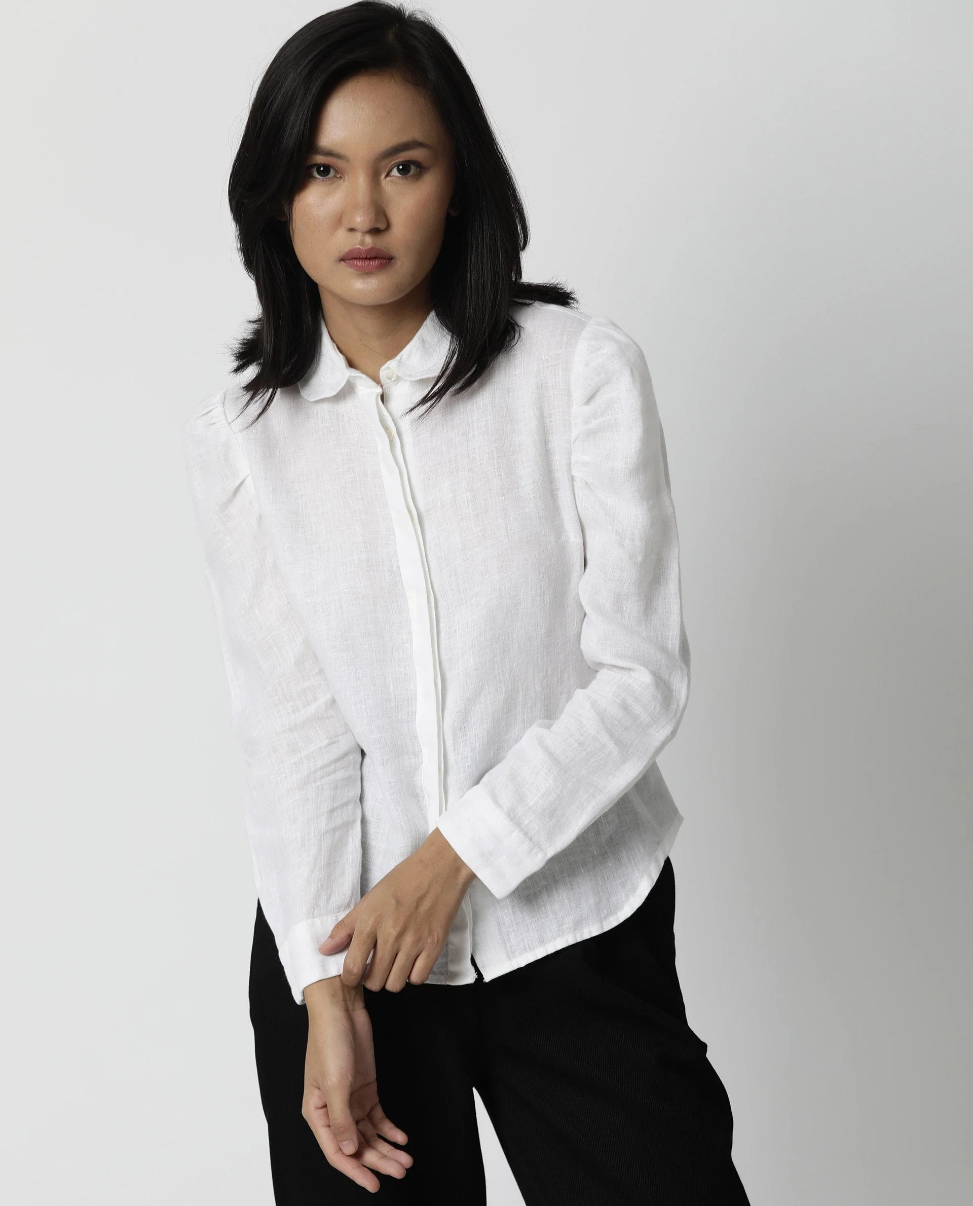 Rareism Women Toby White Top Full Sleeves Solid - Image 6