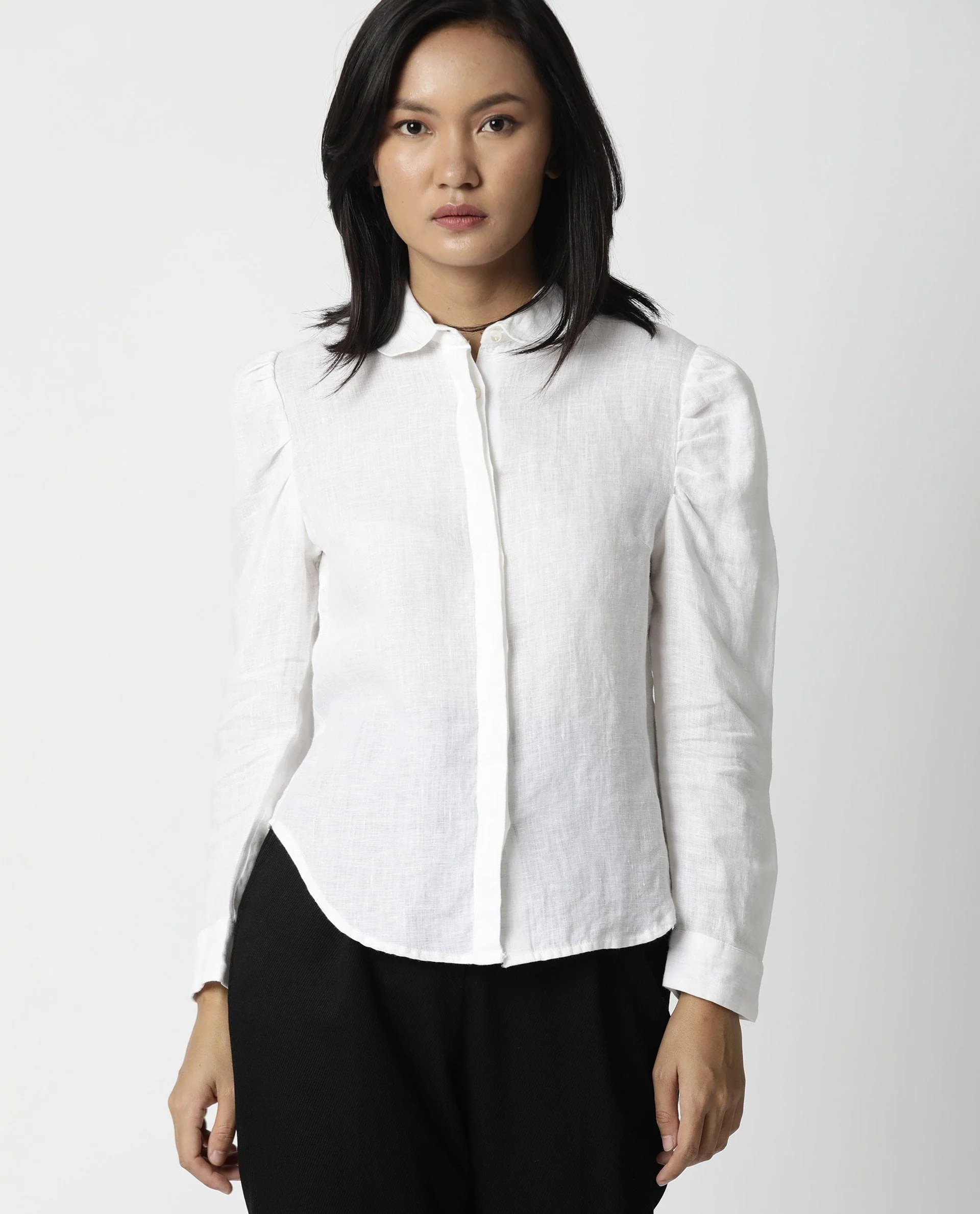 Rareism Women Toby White Top Full Sleeves Solid - Image 7