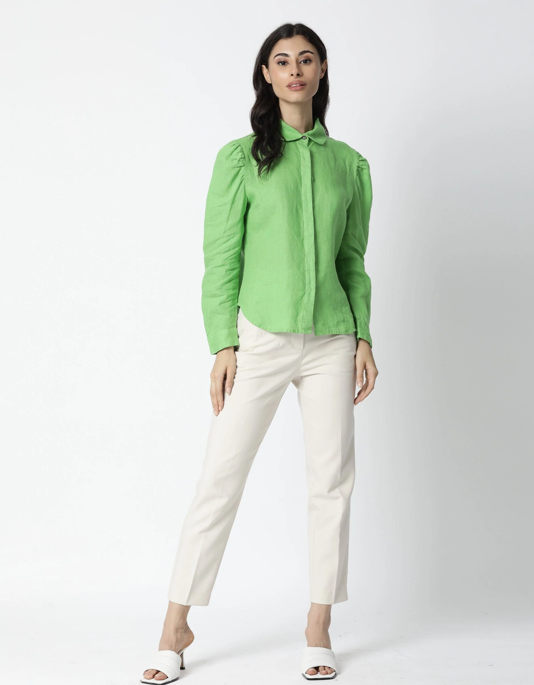 Rareism Women Toby Green Top Full Sleeves Solid - Image 2
