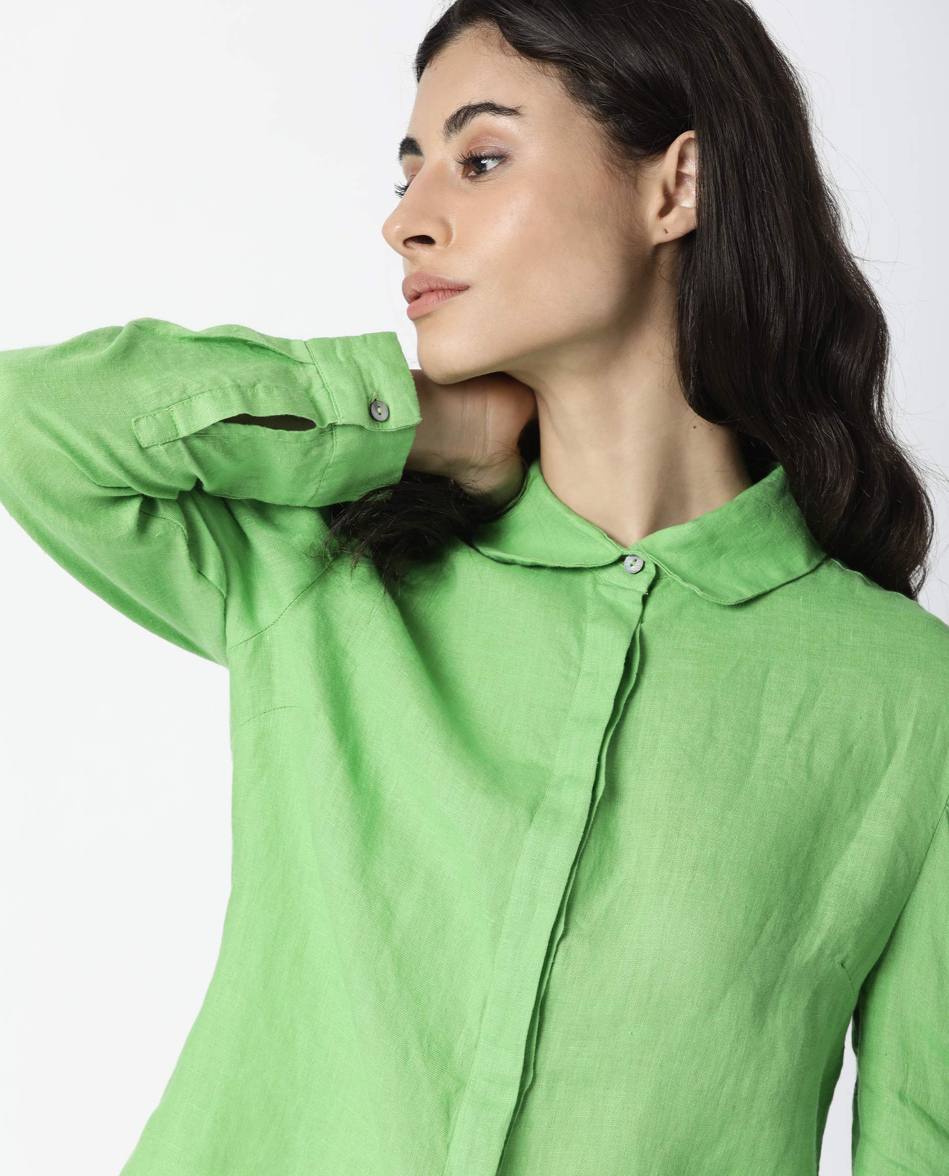 Rareism Women Toby Green Top Full Sleeves Solid - Image 4