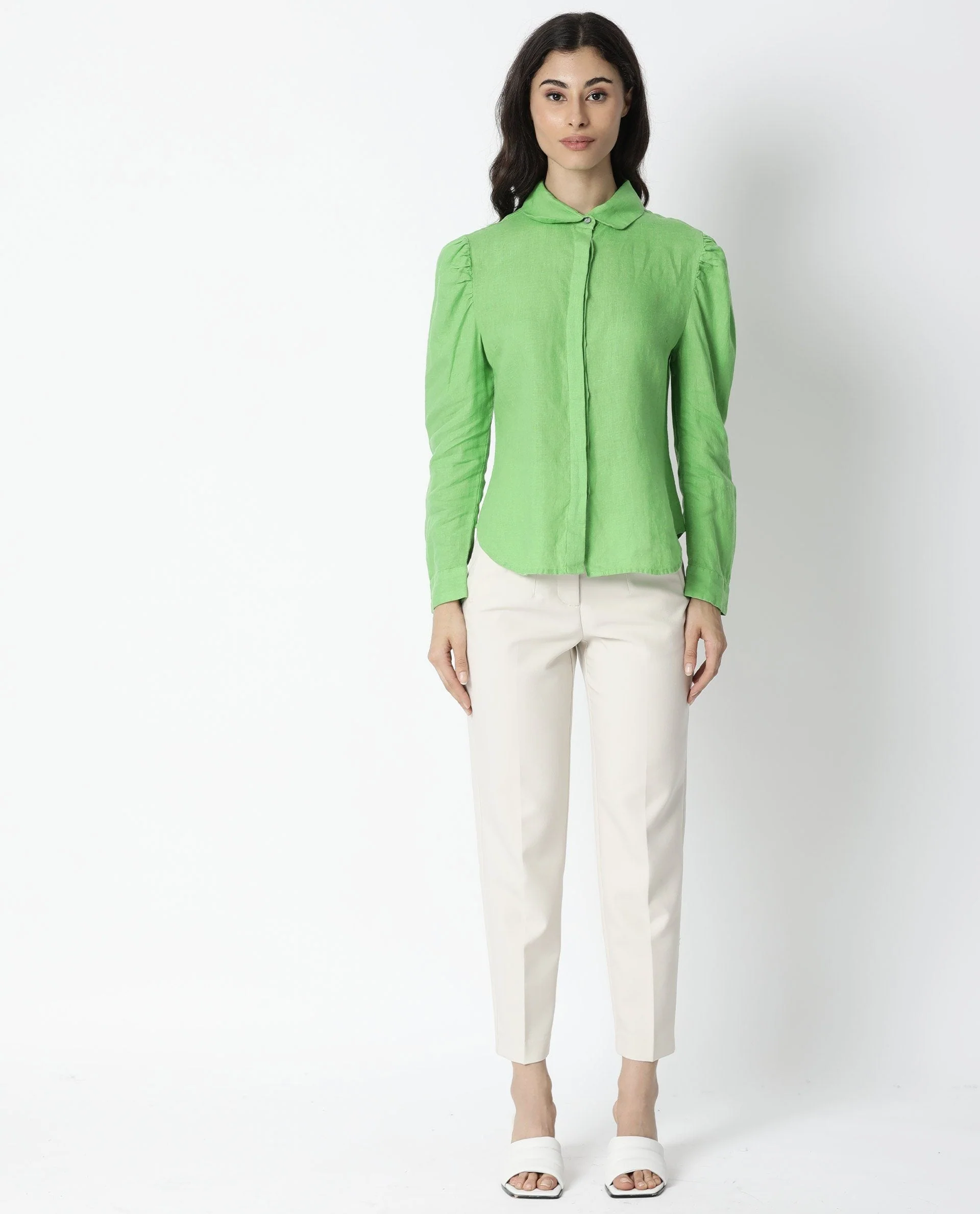 Rareism Women Toby Green Top Full Sleeves Solid - Image 5