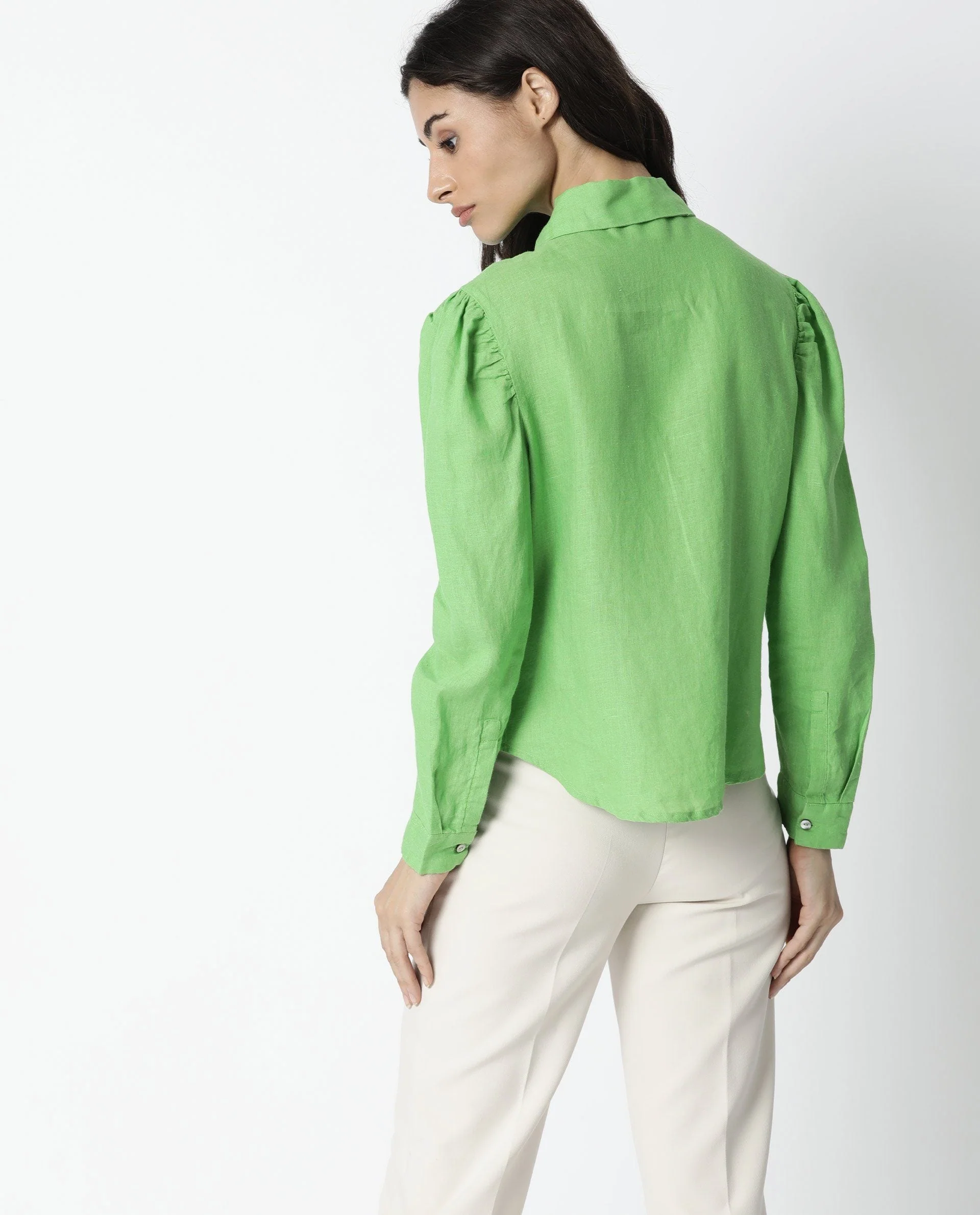 Rareism Women Toby Green Top Full Sleeves Solid - Image 6