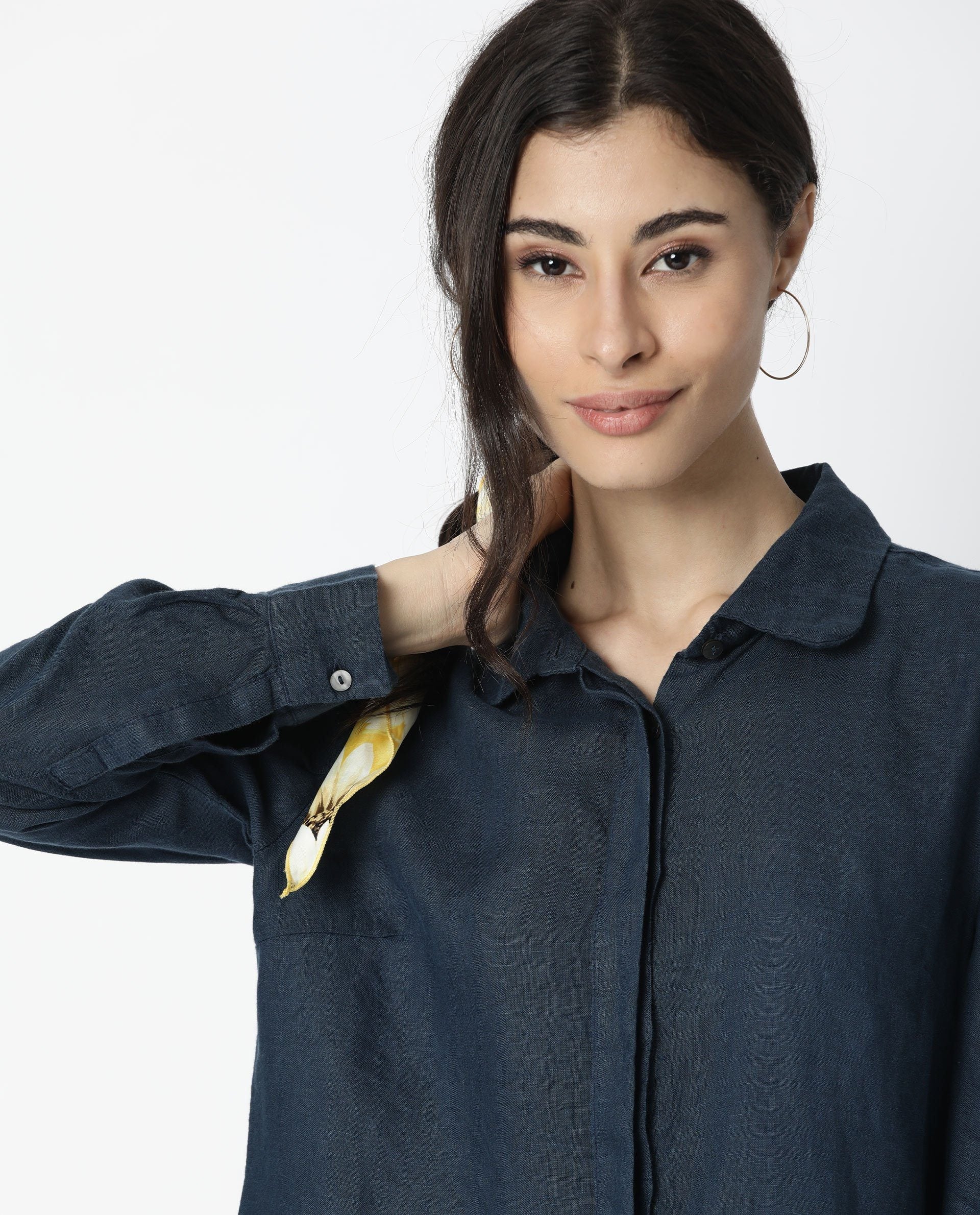 Rareism Women Toby Navy Top Full Sleeves Solid - Image 3