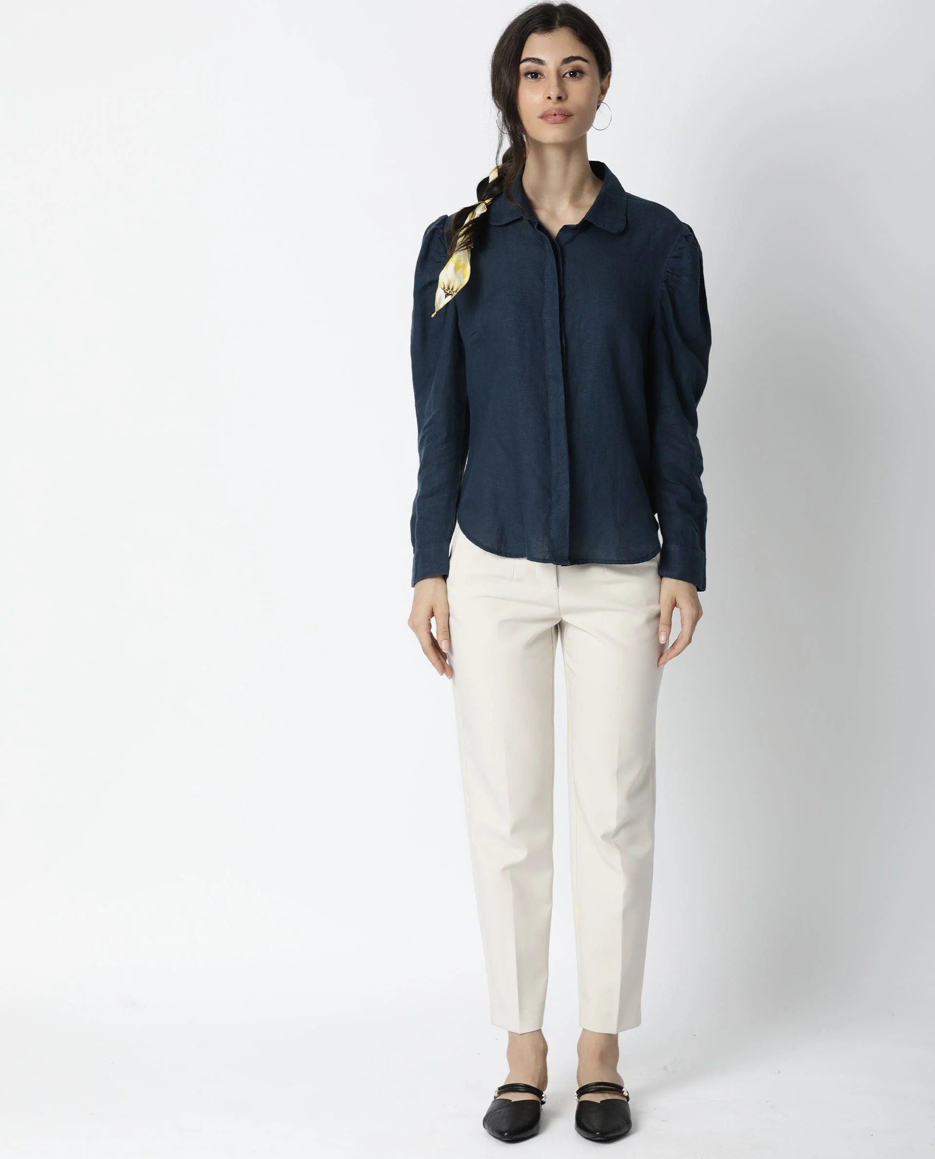 Rareism Women Toby Navy Top Full Sleeves Solid - Image 5