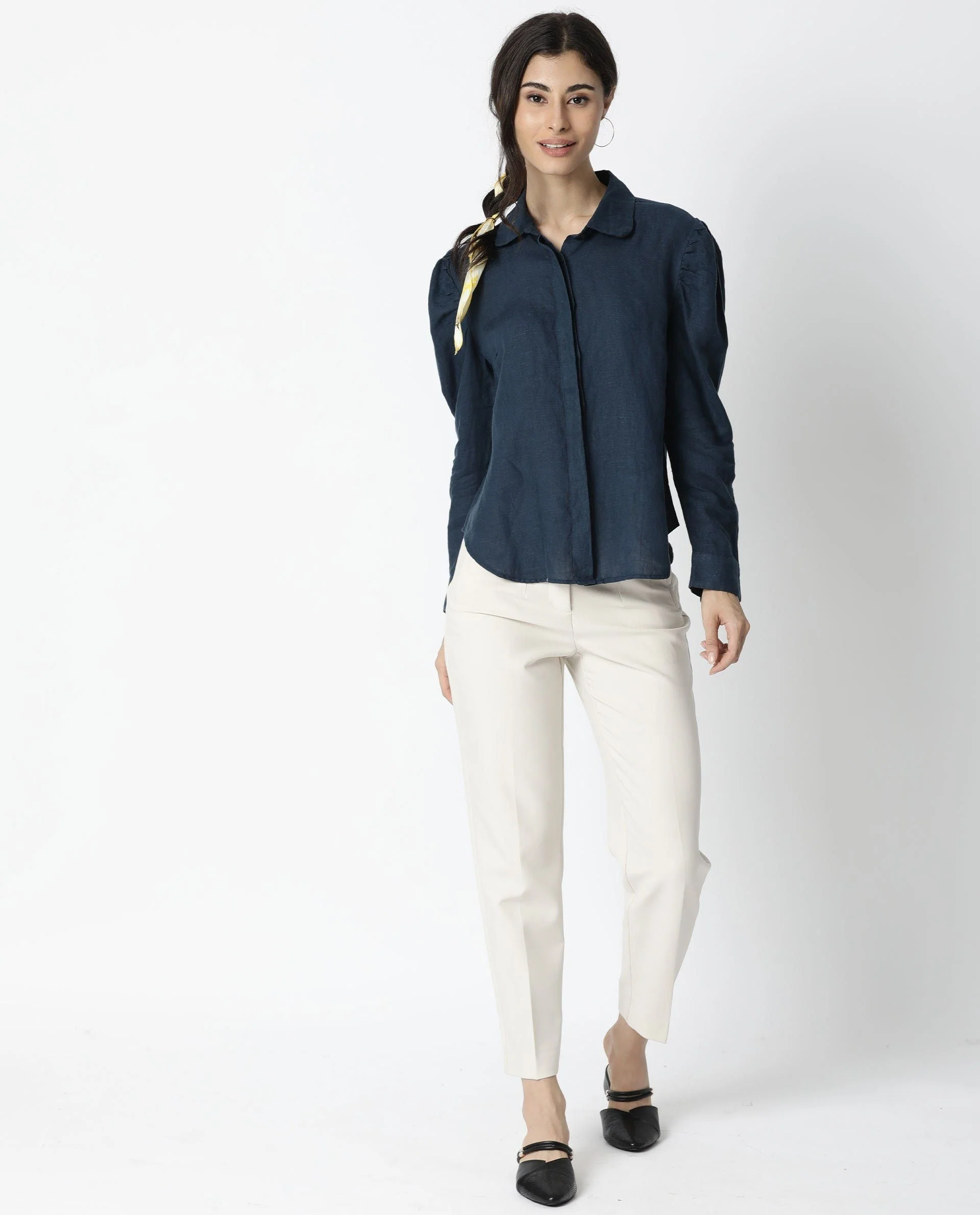 Rareism Women Toby Navy Top Full Sleeves Solid - Image 6