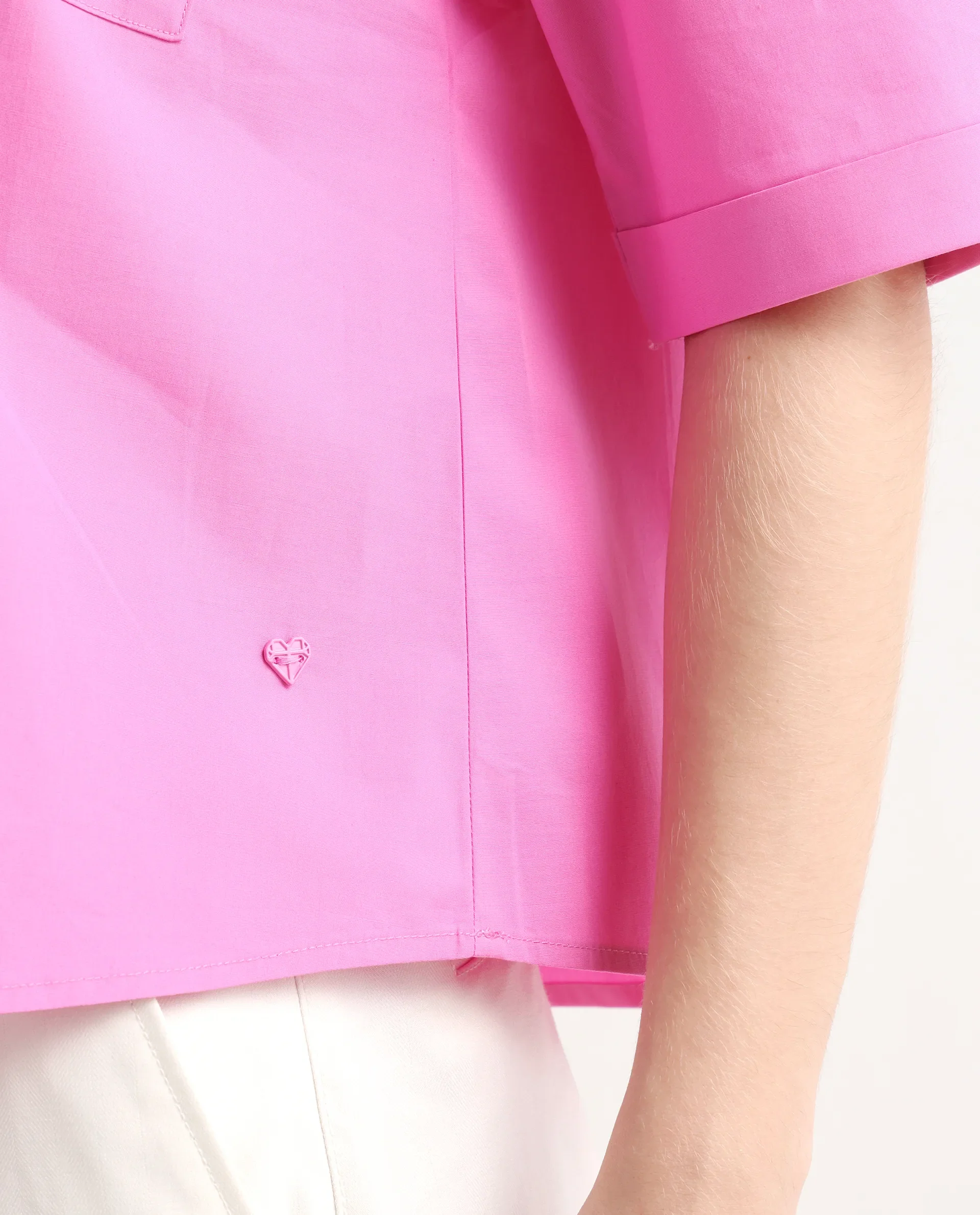 Rareism Women's Toefil Pastel Pink Cotton Spread Collar Plain Regular Fit Shirt - Image 5