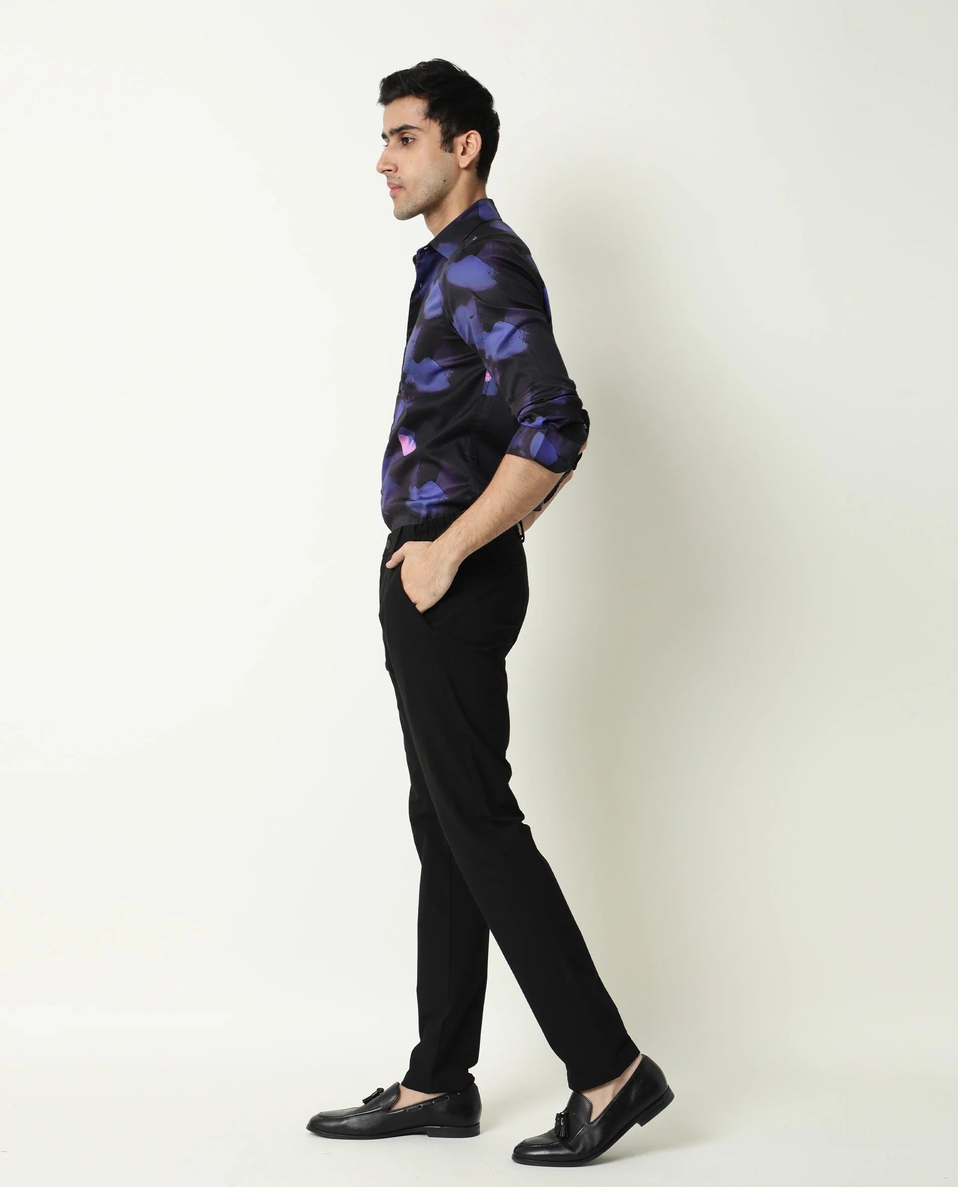 Rare Rabbit Men's Toforo Black Cotton Abstract Print Regular Fit Full Sleeve Collared Shirt - Image 8