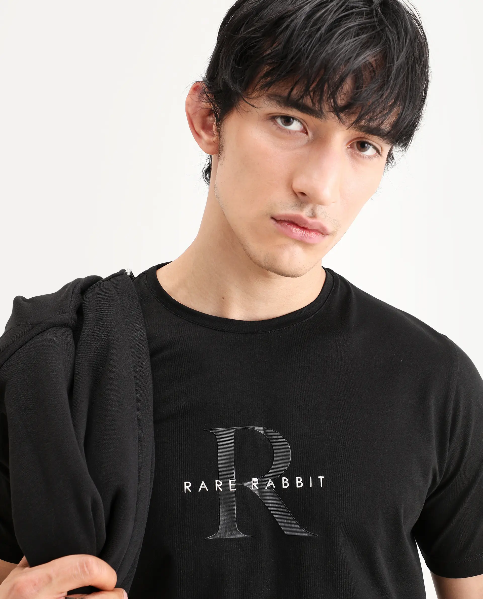 Rare Rabbit Men's Toka Black Cotton Blend Fabric Half Sleeve Crew Neck Regular Fit Graphic Print T-Shirt - Image 7