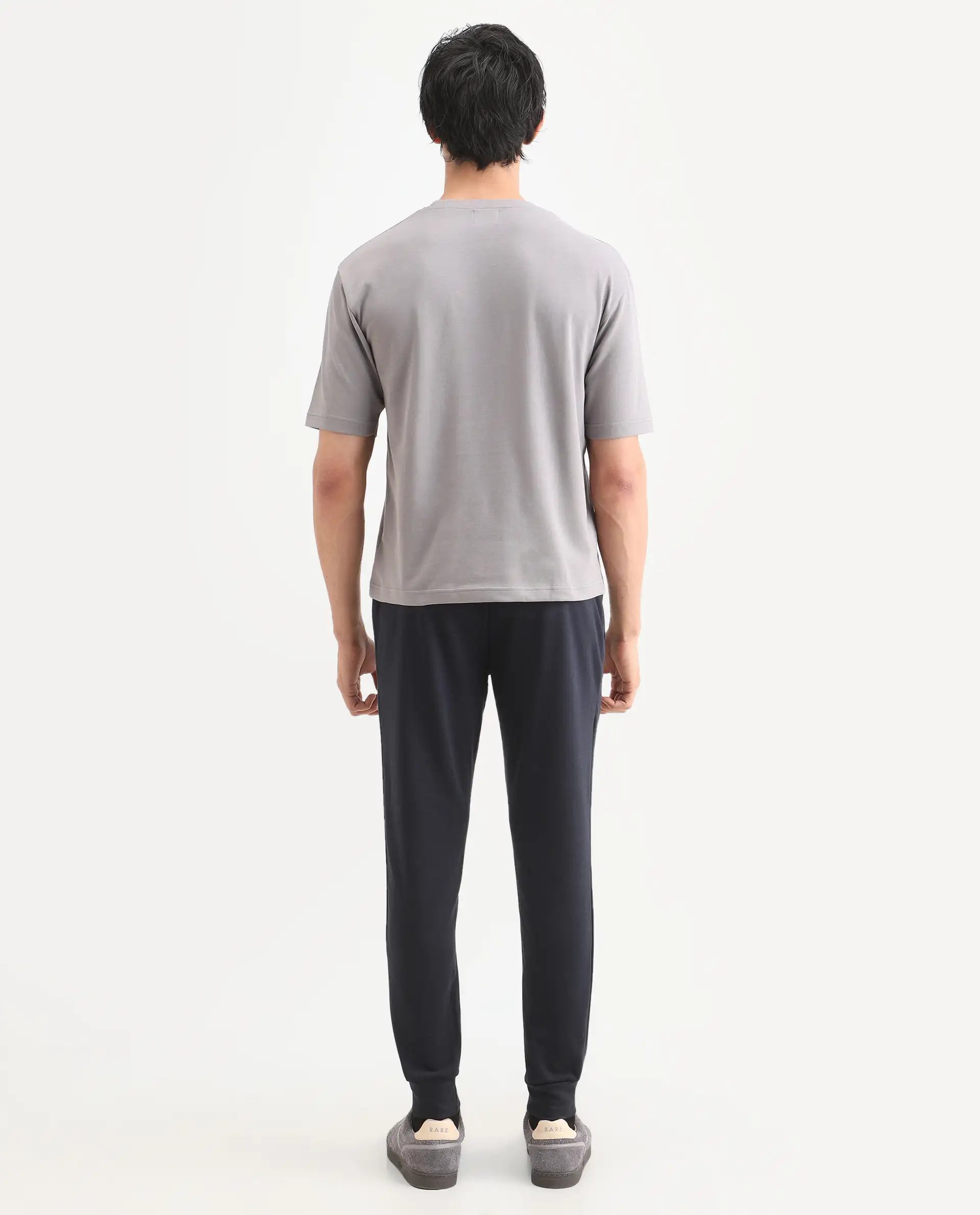 Rare Rabbit Men's Toka Navy Cotton Polka Print Regular Fit Joggers - Image 9