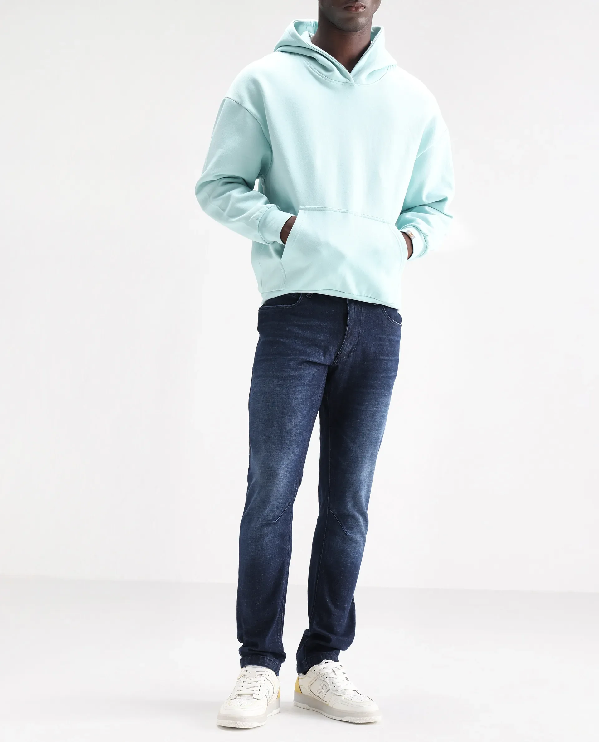 Rare Rabbit Men's Toke Dark Blue Cotton Plain Hawk Slim Fit Jeans - Image 2