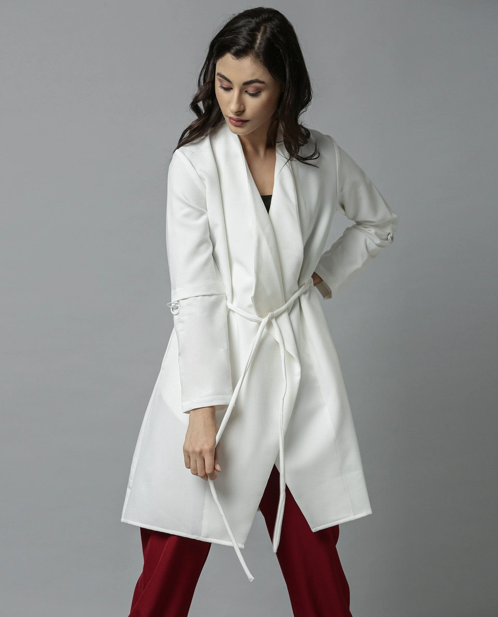 Rareism Women Tokyo White Overlayer Full Sleeves Solid