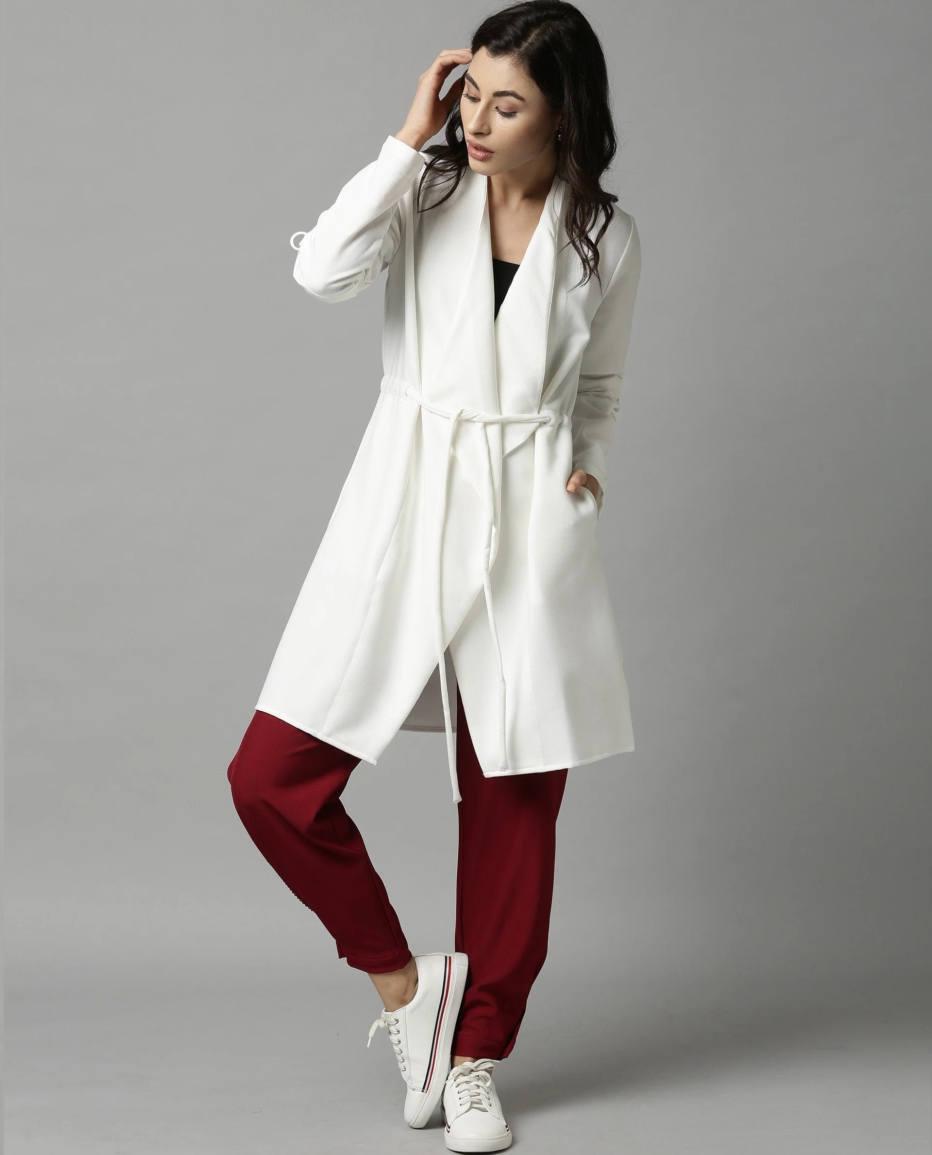 Rareism Women Tokyo White Overlayer Full Sleeves Solid - Image 2
