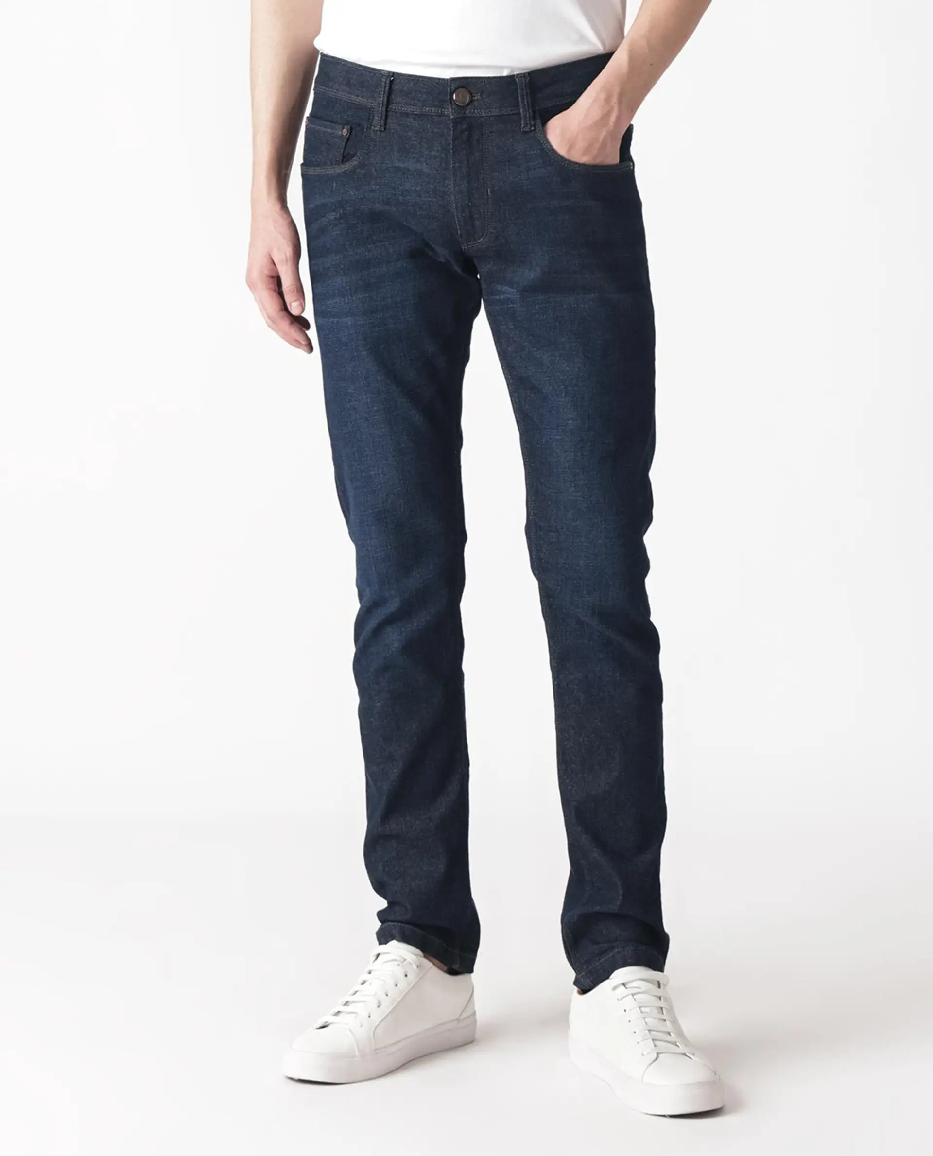 Rare Rabbit Men's Toledo Navy Cotton Plain Hawk Slim Fit Jeans - Image 10