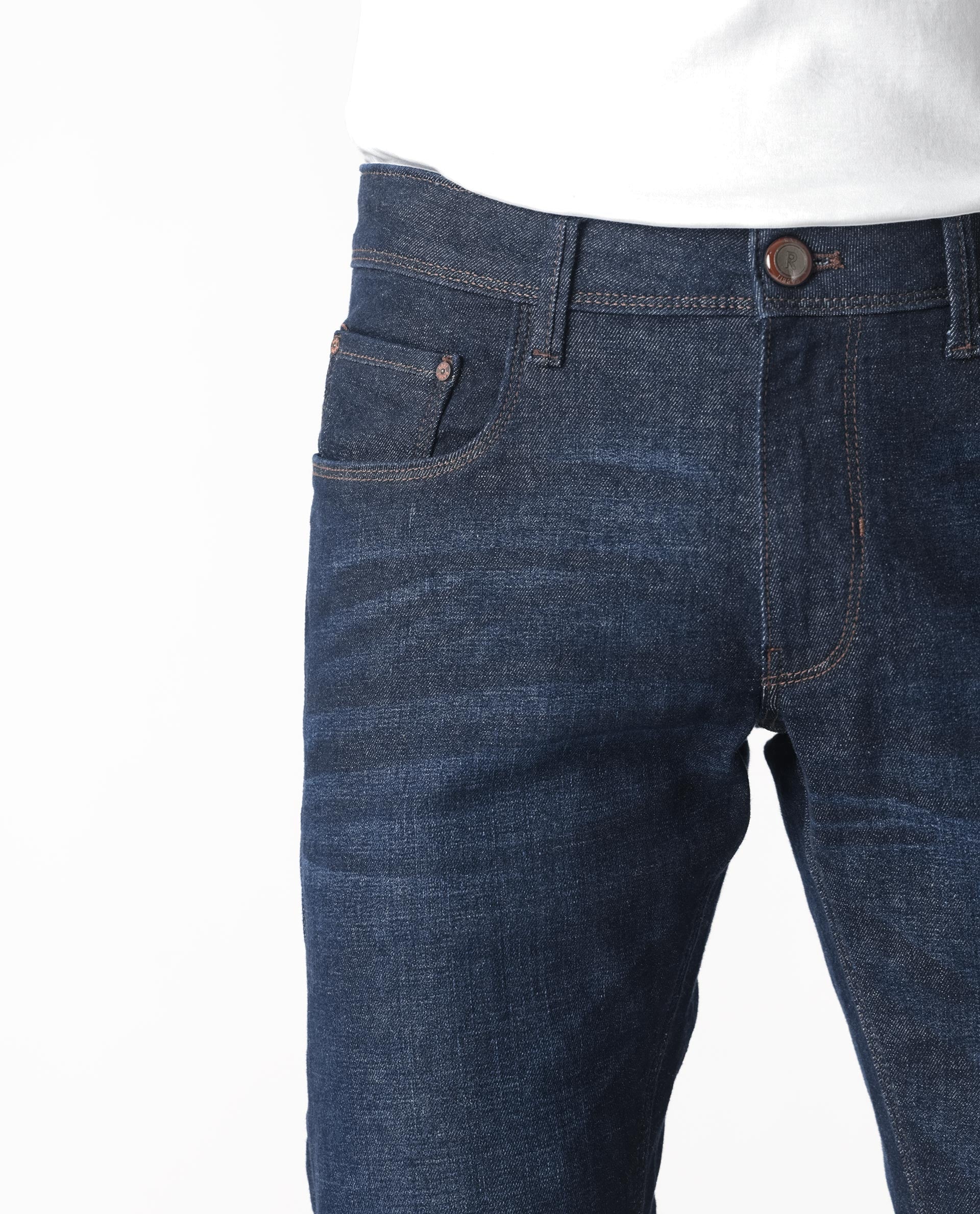 Rare Rabbit Men's Toledo Navy Cotton Plain Hawk Slim Fit Jeans - Image 2