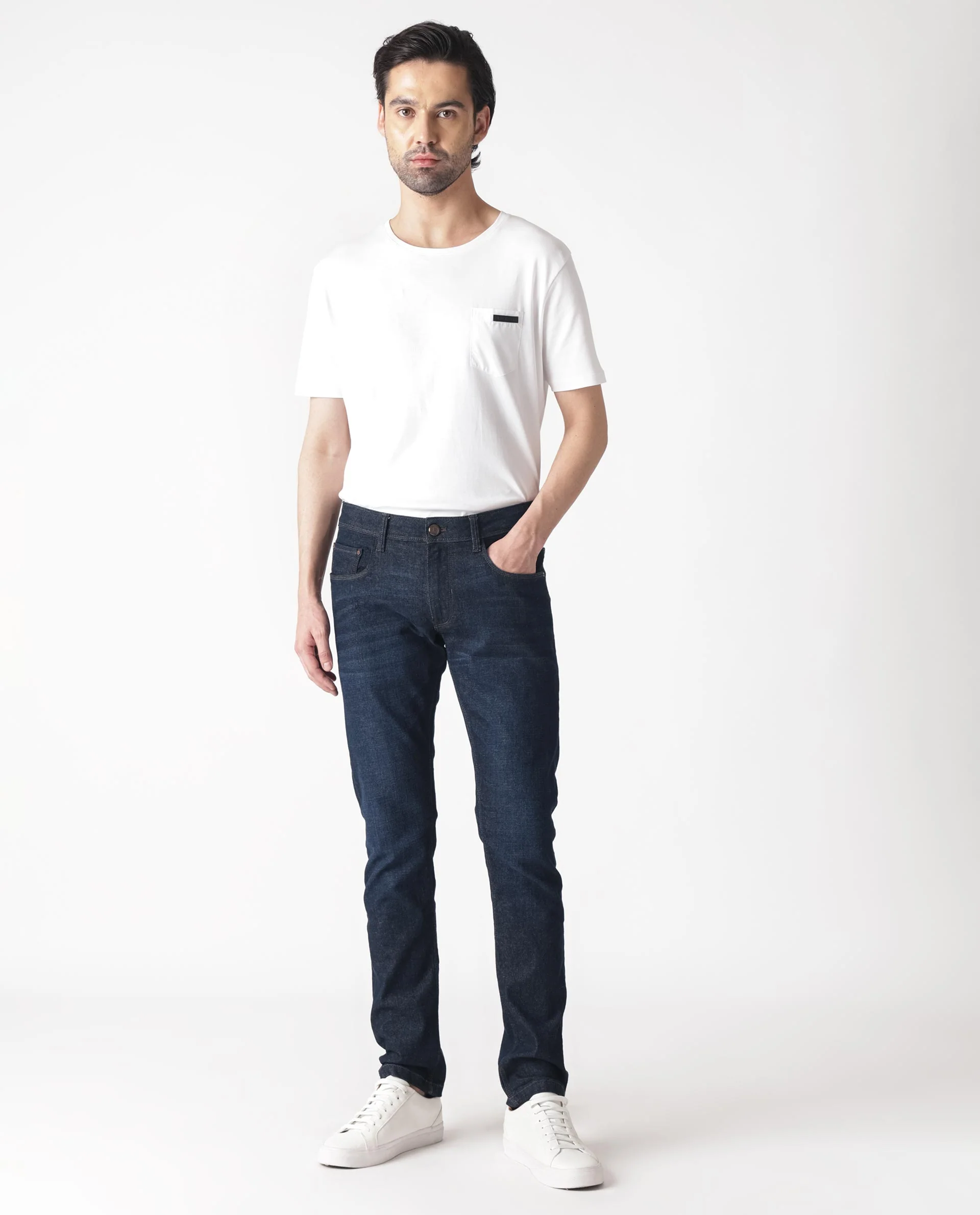 Rare Rabbit Men's Toledo Navy Cotton Plain Hawk Slim Fit Jeans - Image 3