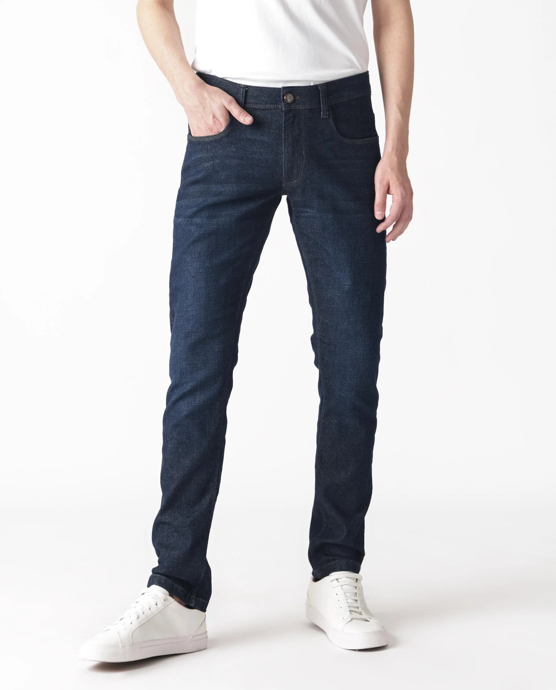 Rare Rabbit Men's Toledo Navy Cotton Plain Hawk Slim Fit Jeans - Image 4