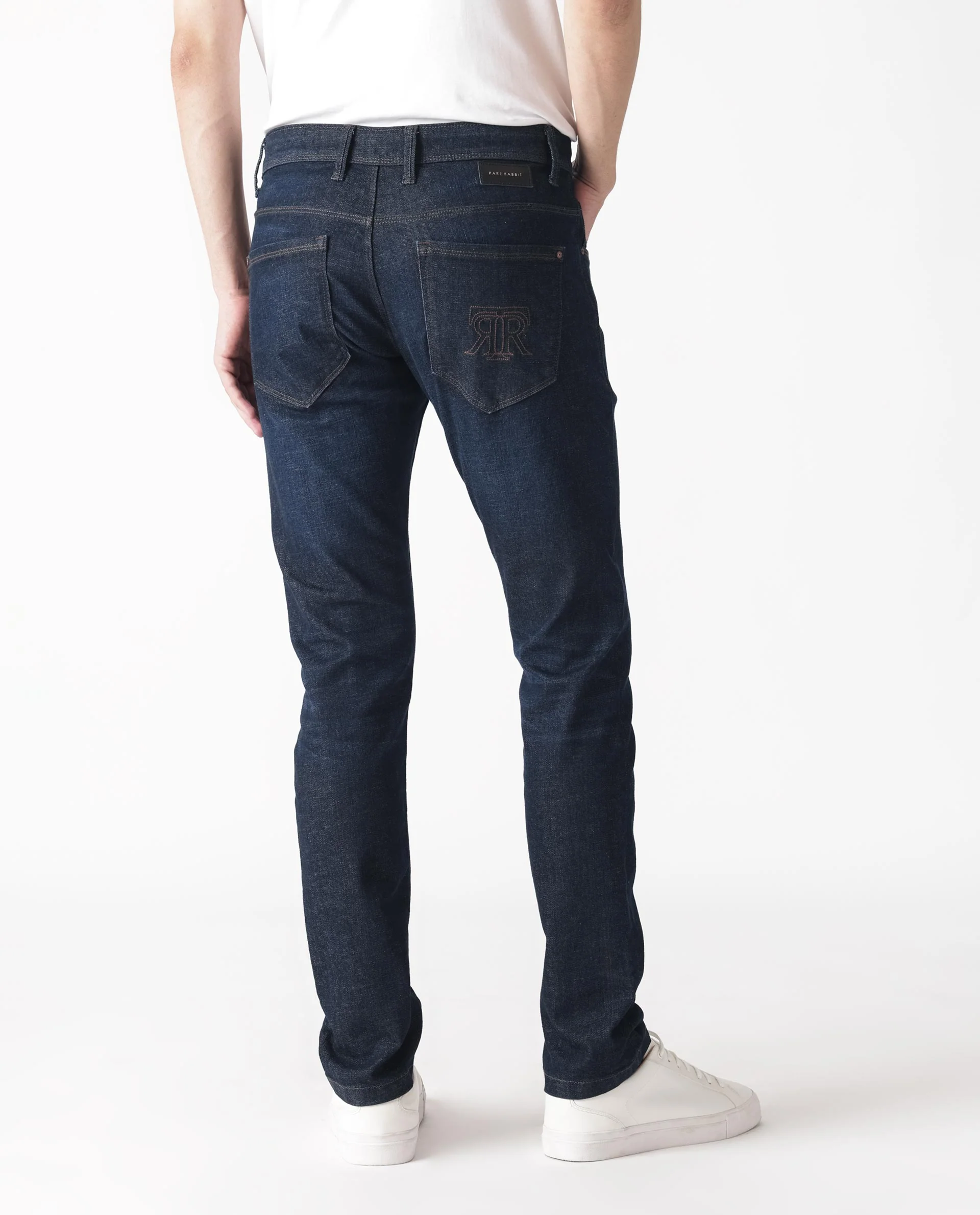 Rare Rabbit Men's Toledo Navy Cotton Plain Hawk Slim Fit Jeans - Image 8