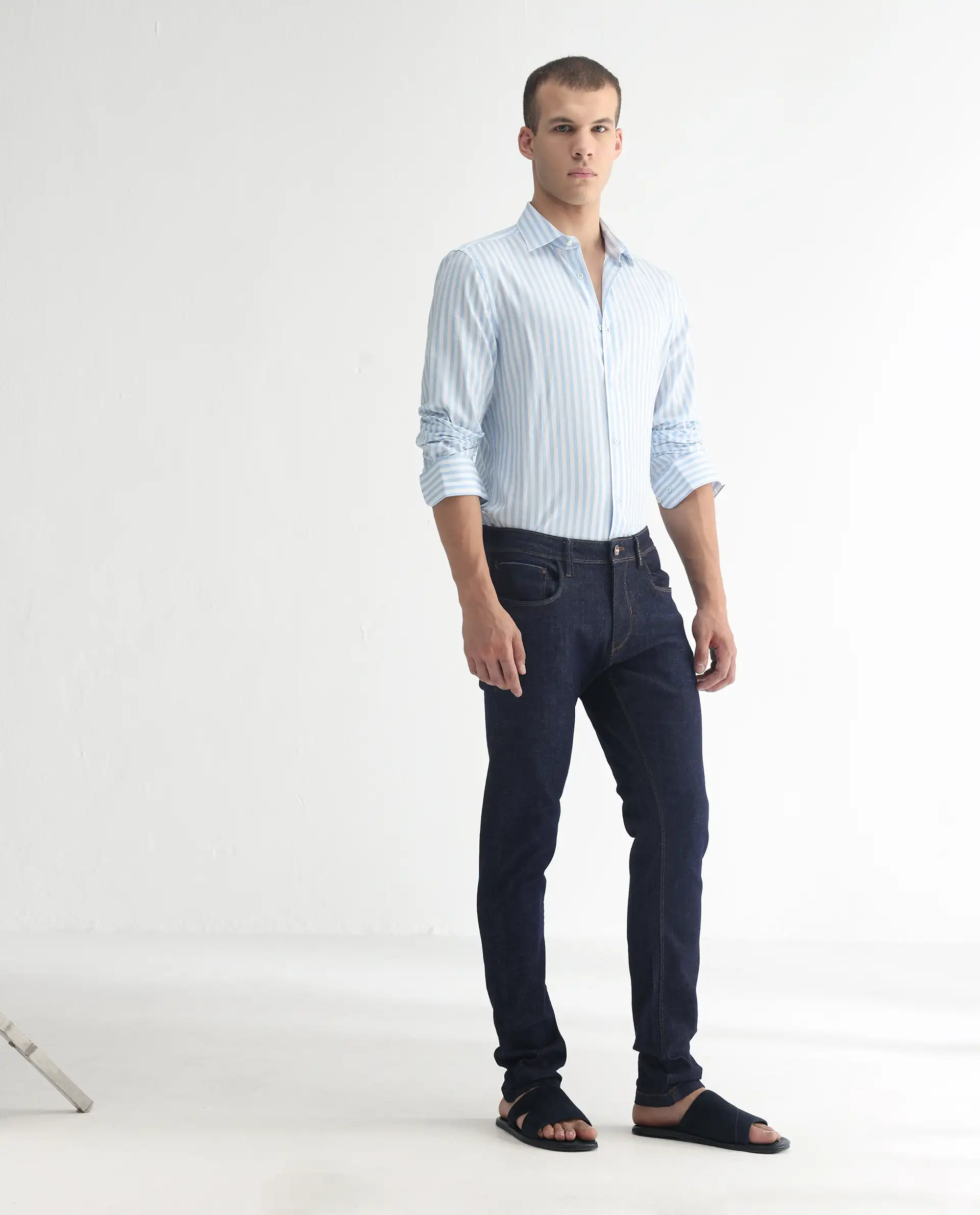 Rare Rabbit Men's Toledo Navy Cotton Plain Hawk Slim Fit Jeans - Image 6