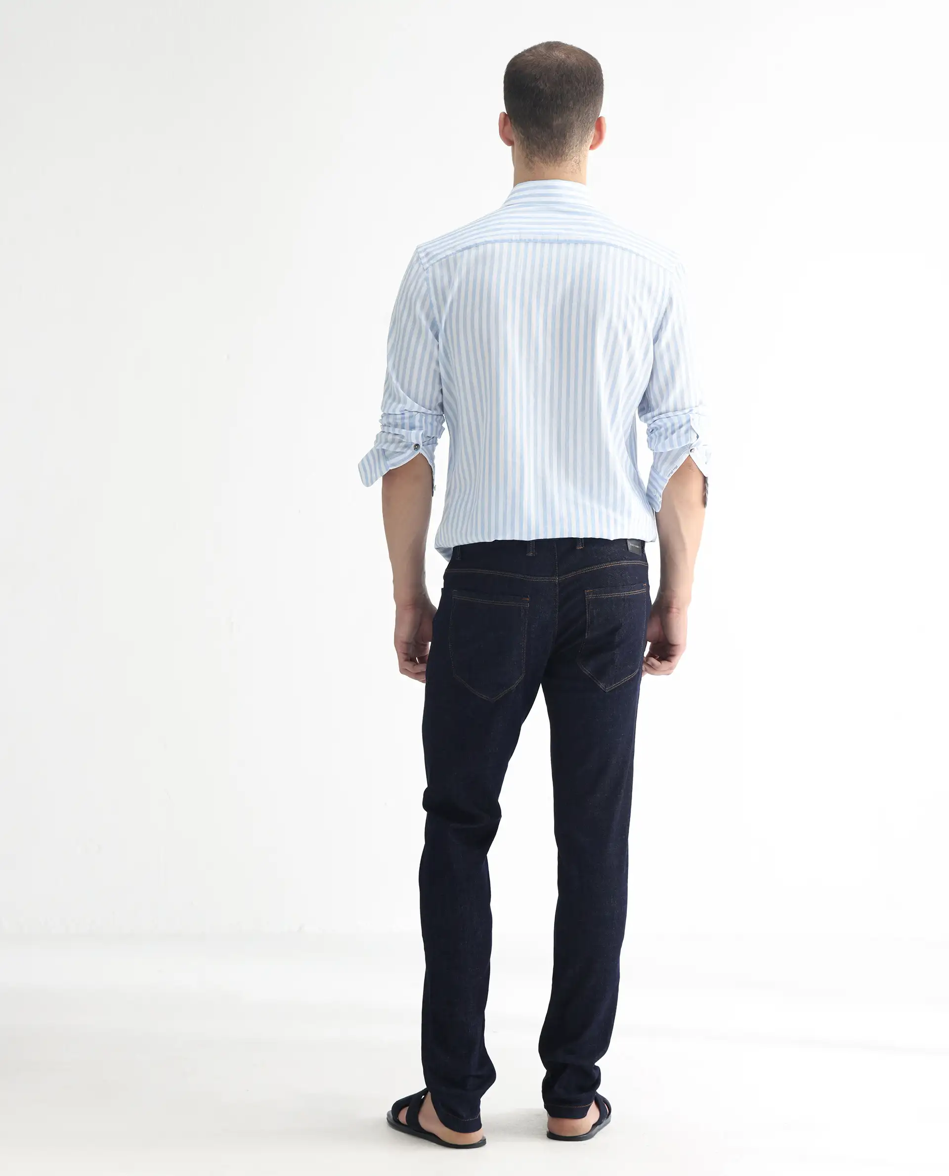 Rare Rabbit Men's Toledo Navy Cotton Plain Hawk Slim Fit Jeans - Image 9