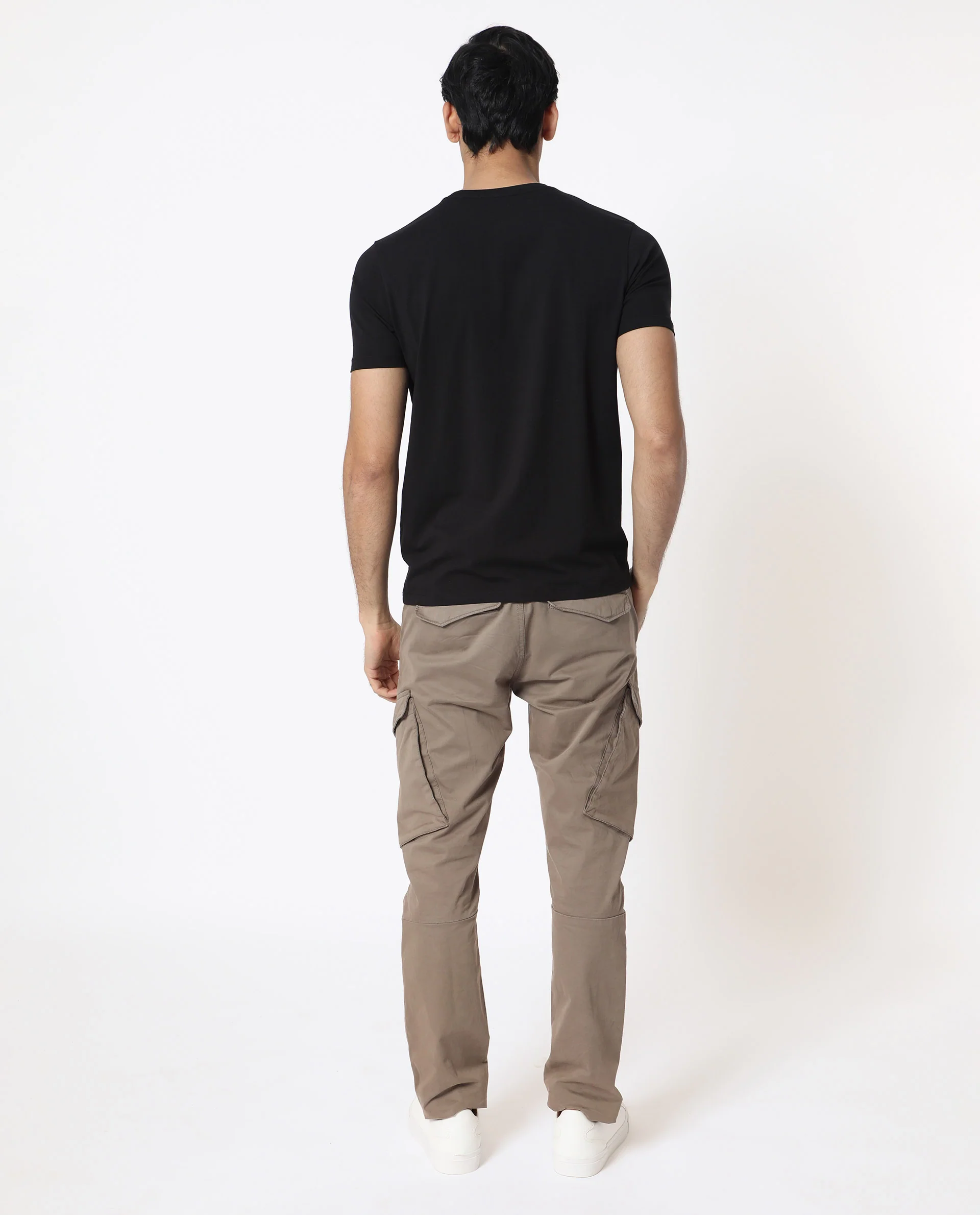 Rare Rabbit Men's Tona Black Velvet Plain Slim Fit Half Sleeve Crew Neck T-Shirt - Image 9