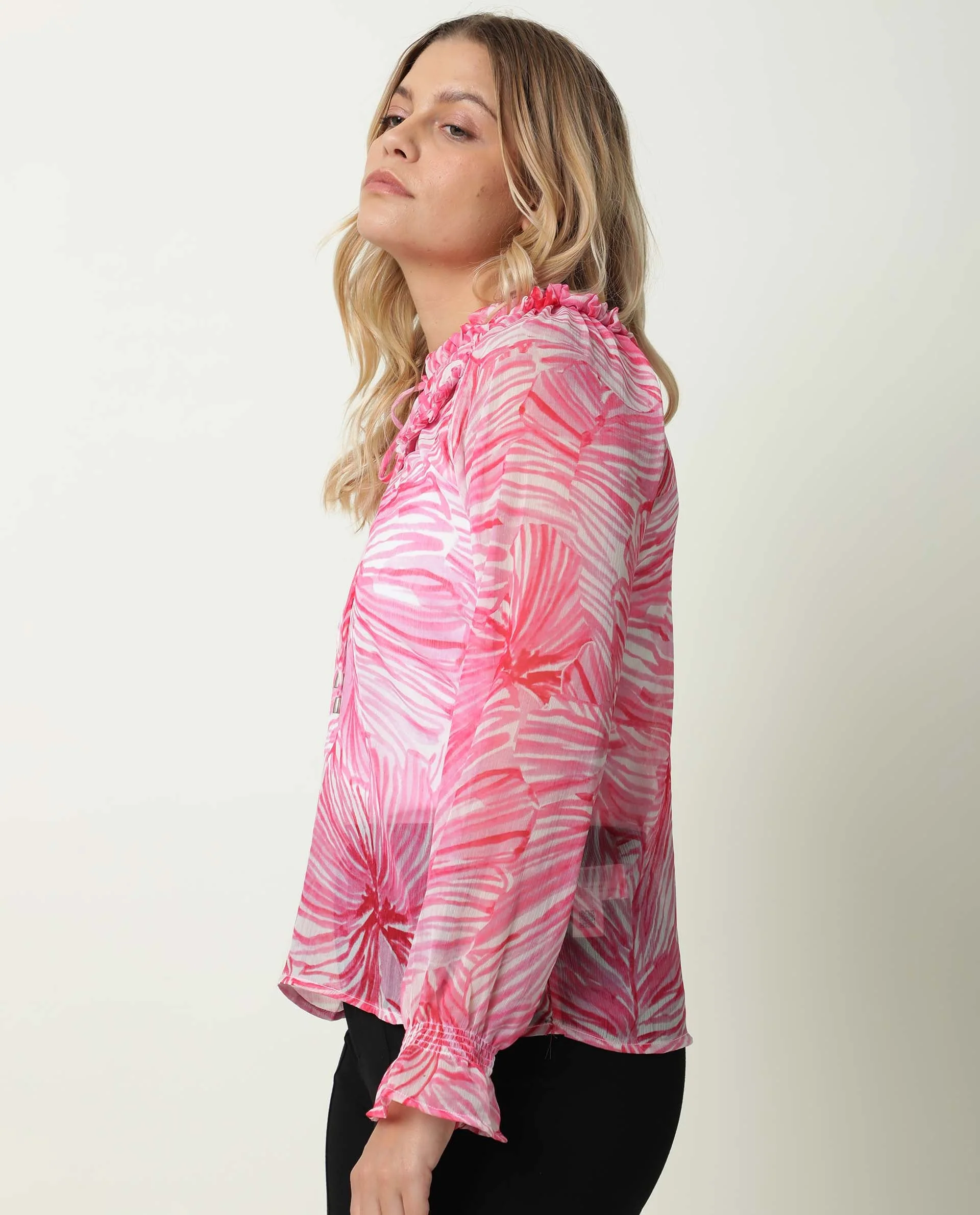 Rareism Women's Tonal Pink Sweetheart Neck Printed Knee Length Tailored Top - Image 7