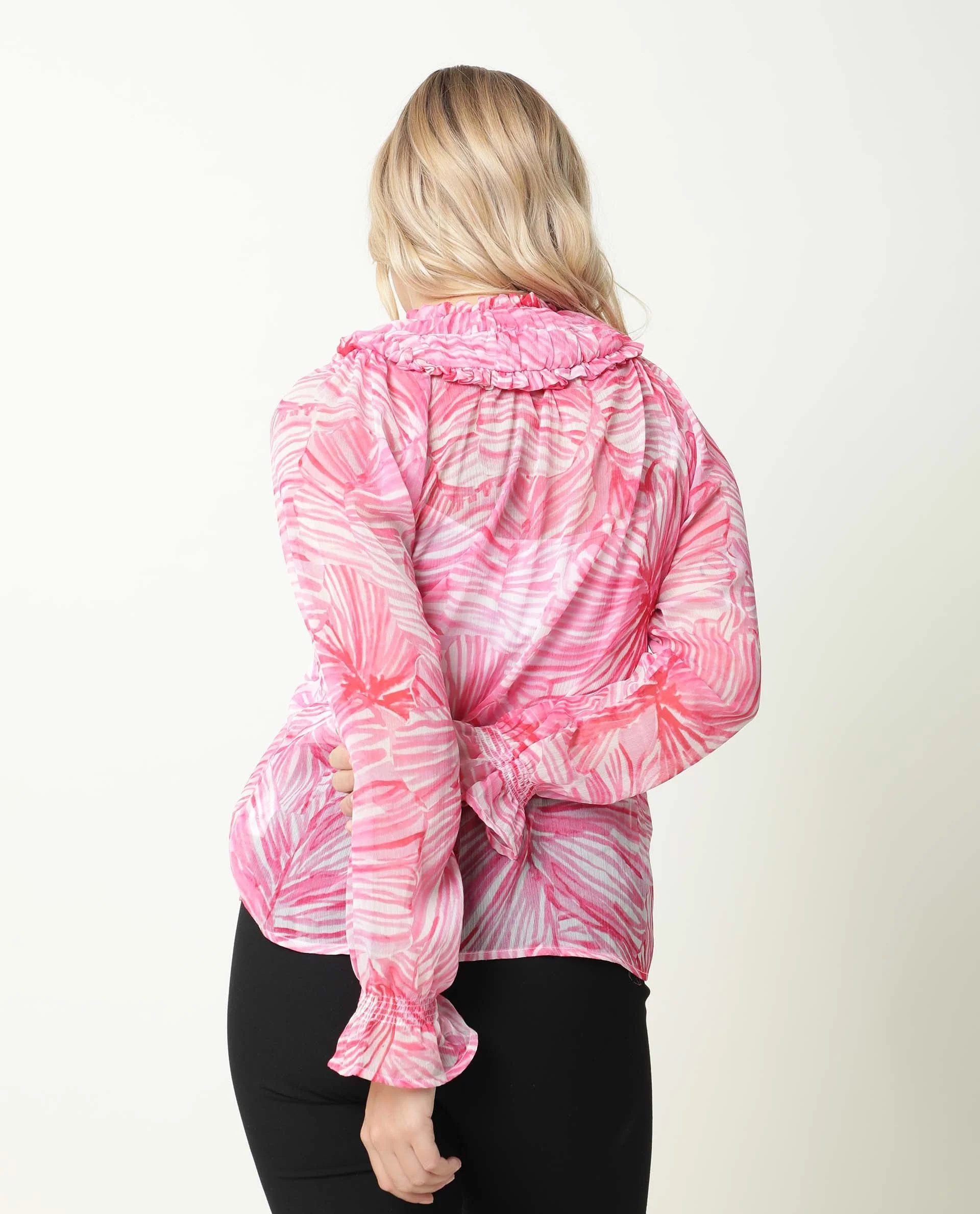 Rareism Women's Tonal Pink Sweetheart Neck Printed Knee Length Tailored Top - Image 9