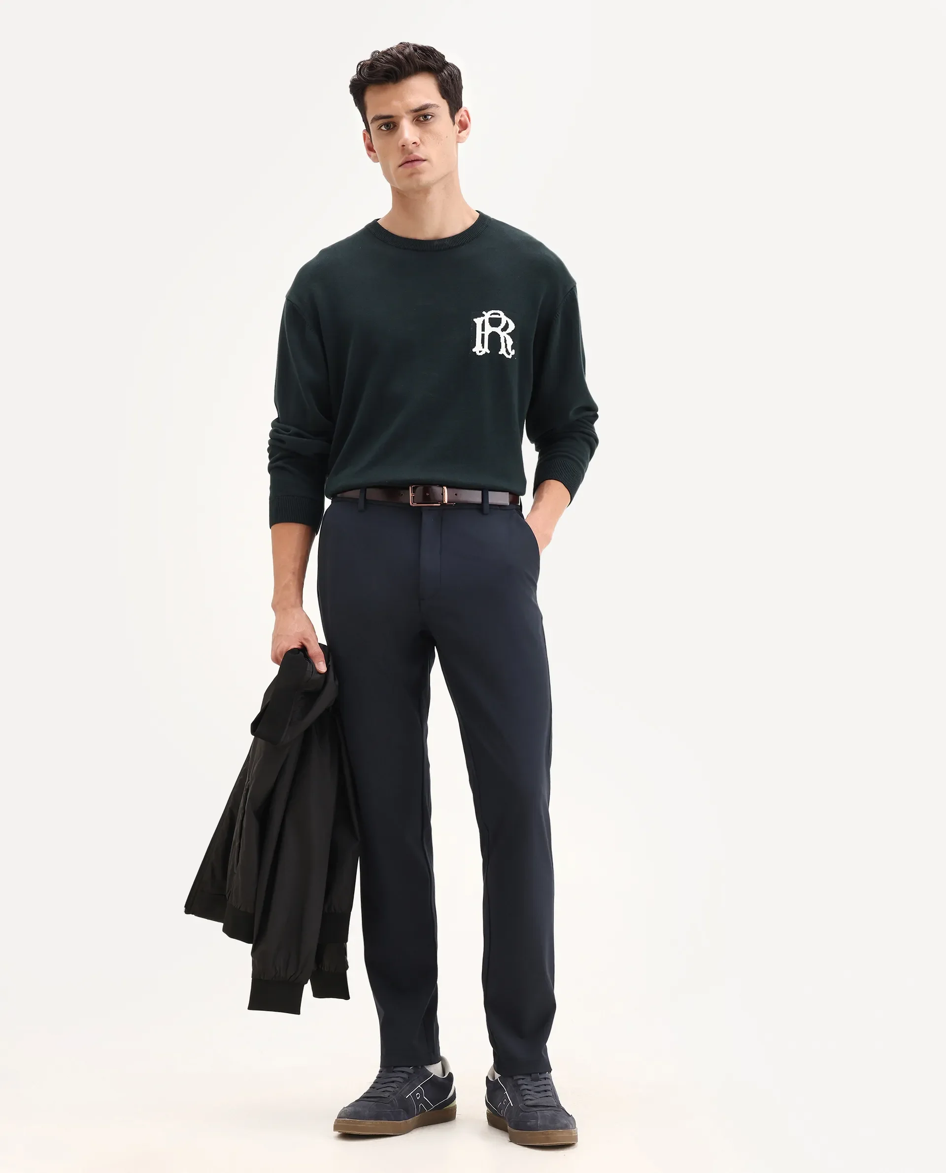 Rare Rabbit Men's Tonk Black Cotton Plain Regular Fit Full Sleeve Spread Collar Jacket - Image 2