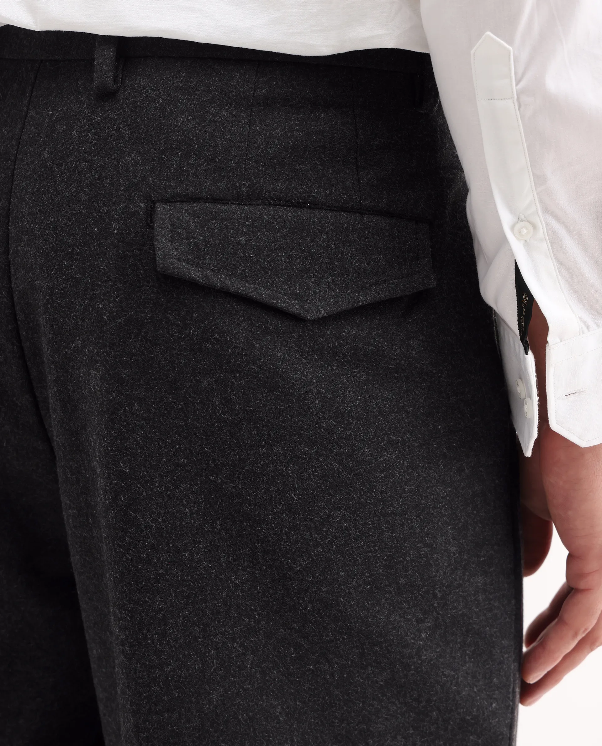 Rare Rabbit Men's Tori Black Cotton Plain Relaxed Fit Trouser - Image 5