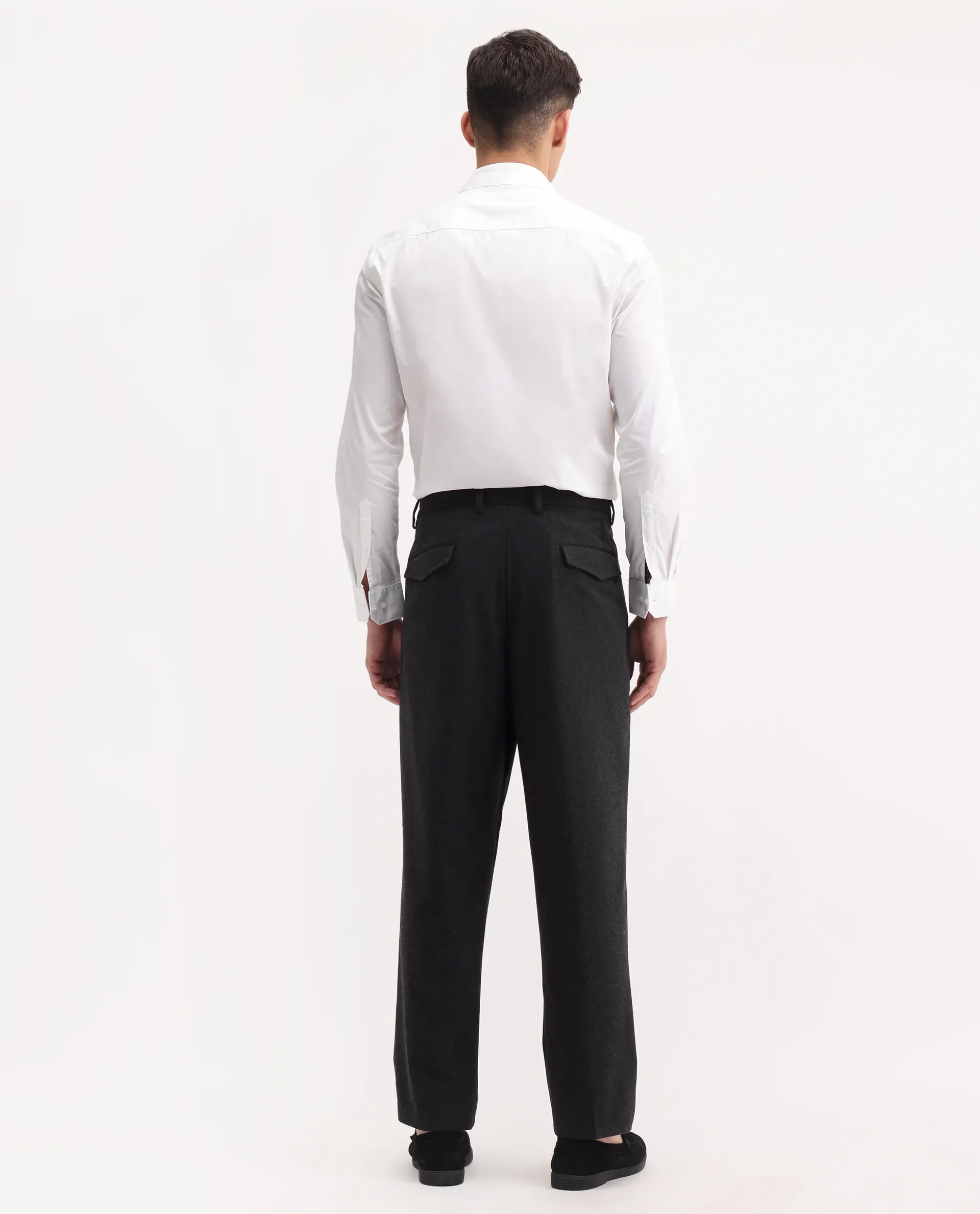 Rare Rabbit Men's Tori Black Cotton Plain Relaxed Fit Trouser - Image 8