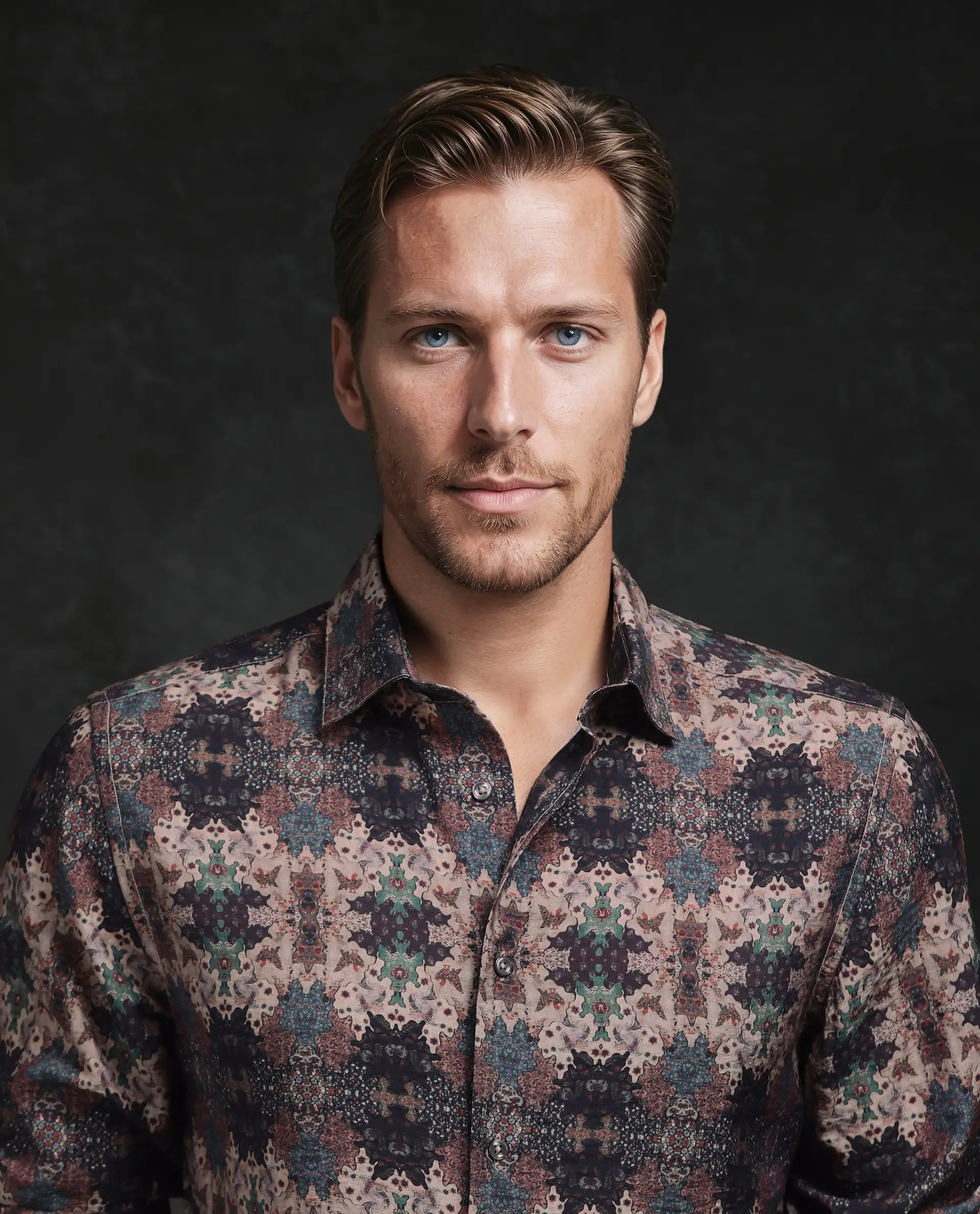 Rare Rabbit Men's Viscose Blend Abstract Print Regular Fit Full Sleeve Collared Shirt - Image 2