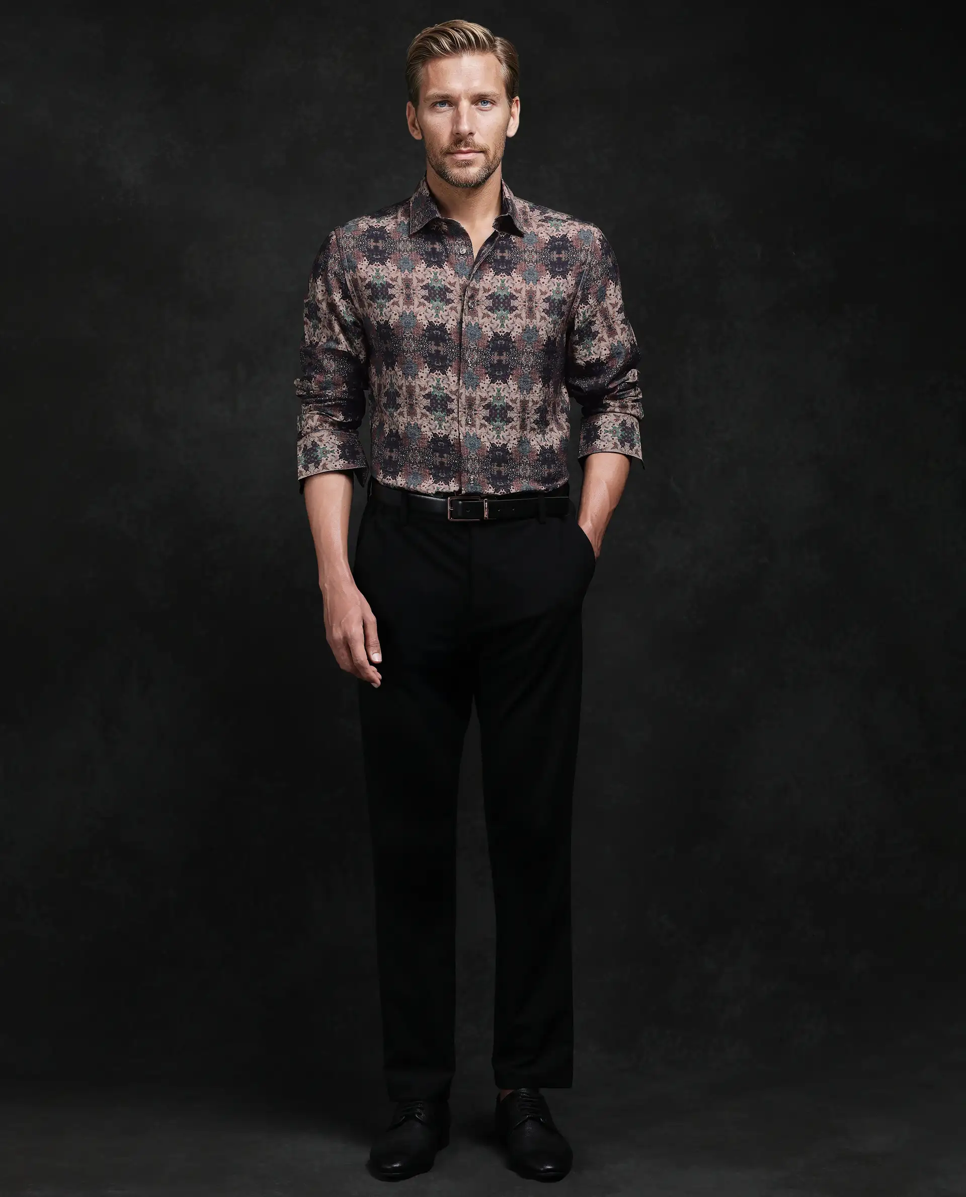 Rare Rabbit Men's Viscose Blend Abstract Print Regular Fit Full Sleeve Collared Shirt - Image 5