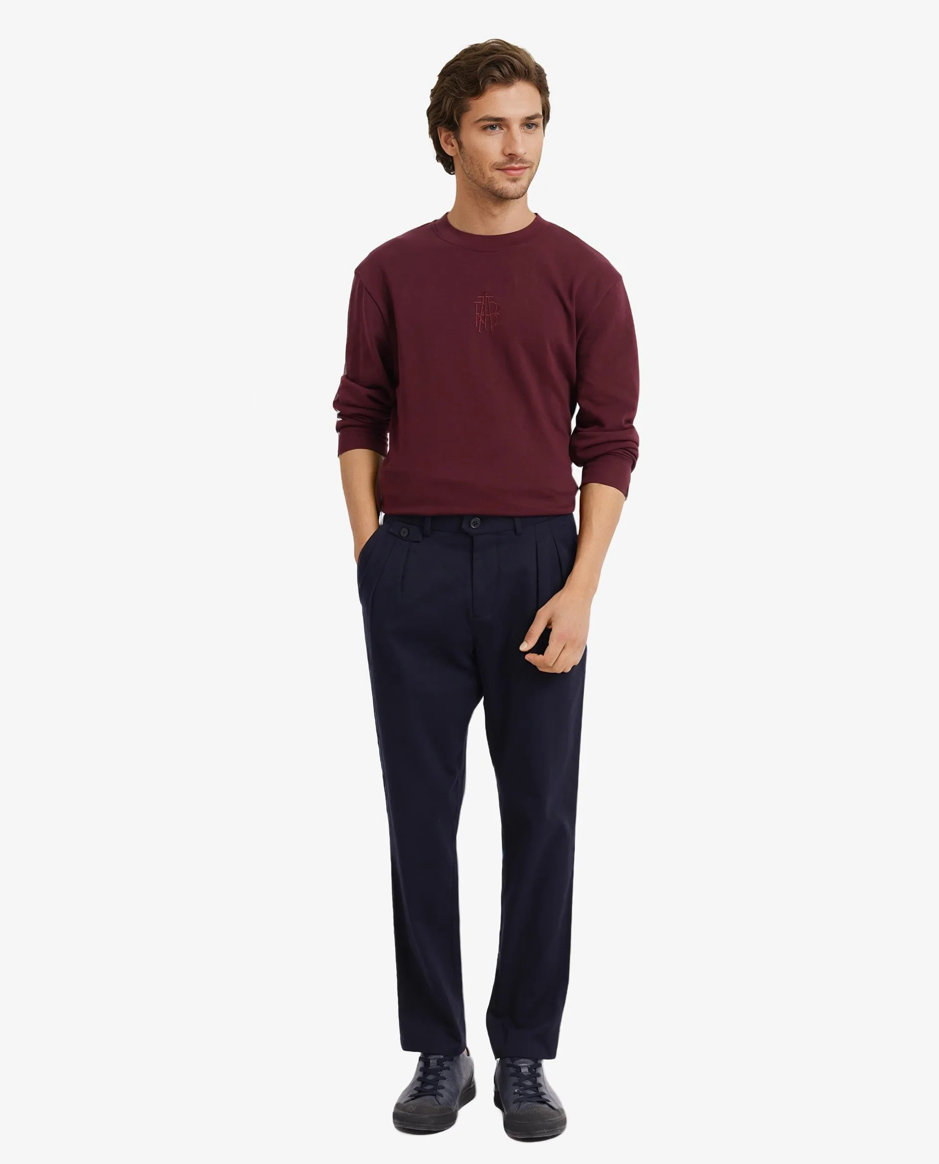 Rare Rabbit Men's Torro Dark Navy Cotton Blend Plain Regular Fit Trouser - Image 2