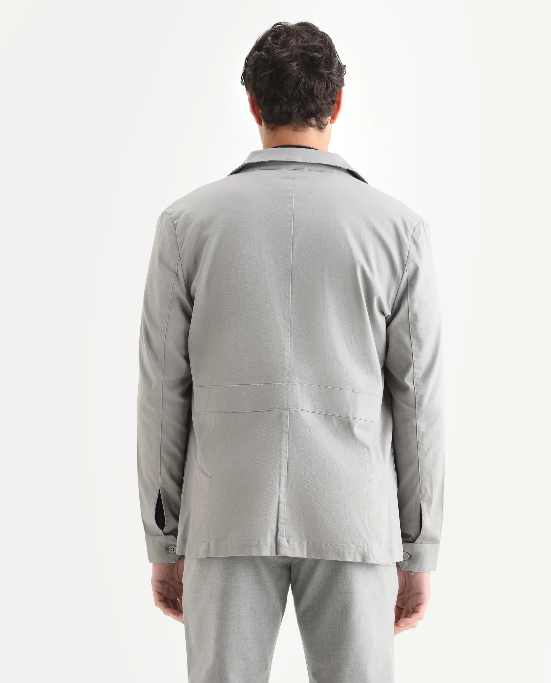 Rare Rabbit Men's Cotton Blend Plain Regular Fit Full Sleeve Spread Collar Jacket - Image 7