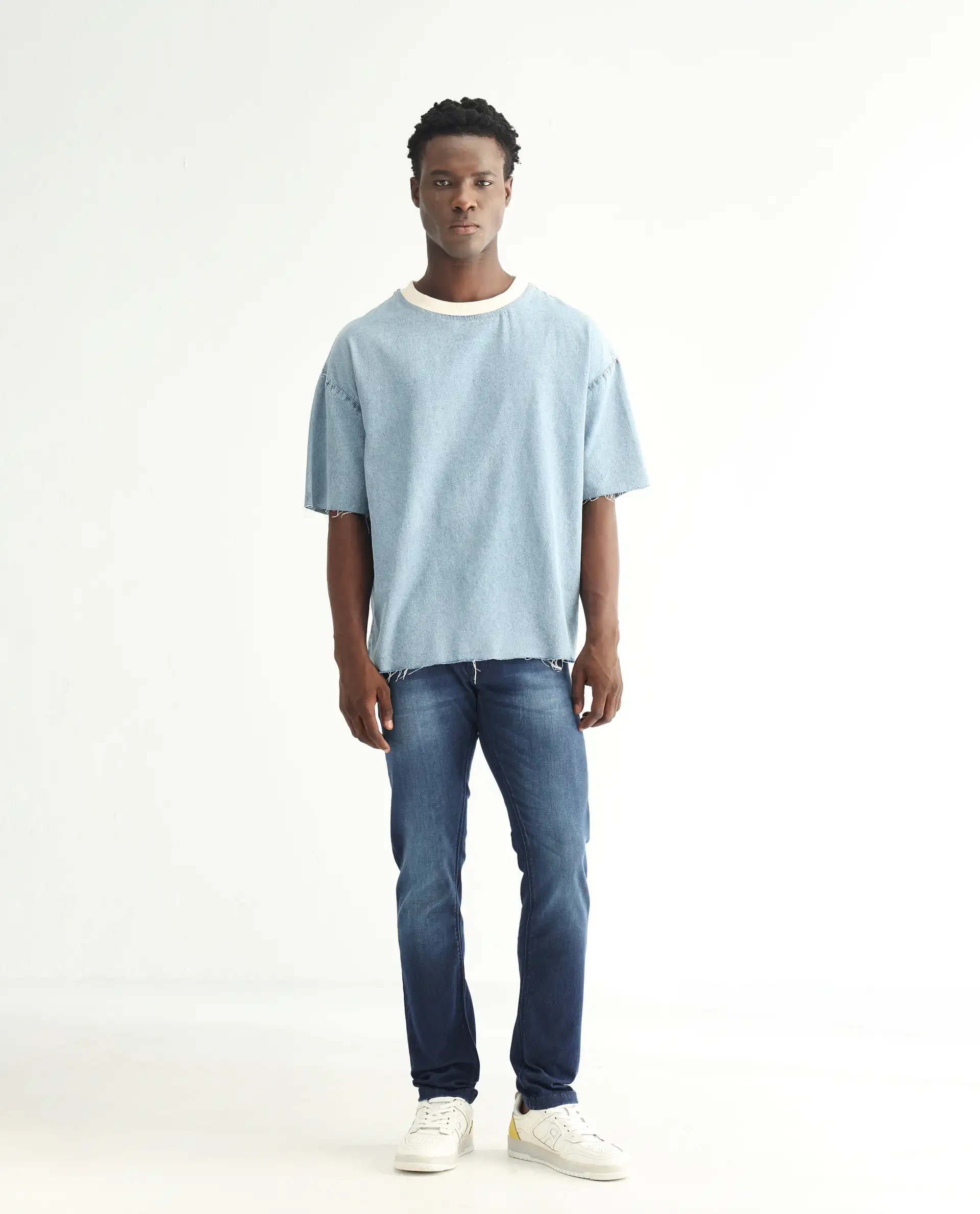 Rare Rabbit Men's Toucil Dark Blue Cotton Plain Hawk Slim Fit Jeans - Image 3