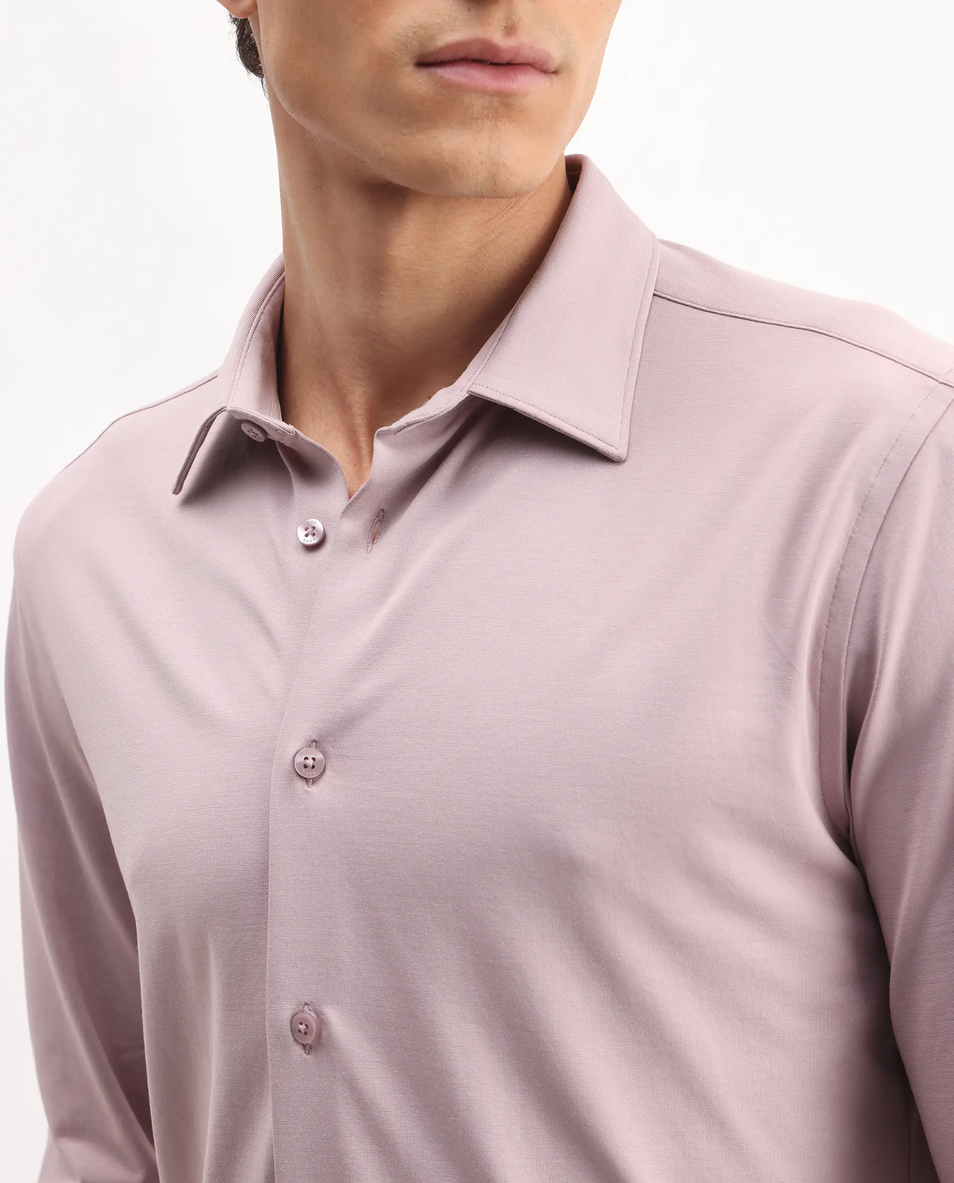 Rare Rabbit Men's Tour-25 Dusky Pink Cotton Blend Plain Regular Fit Full Sleeve Collared Shirt - Image 3