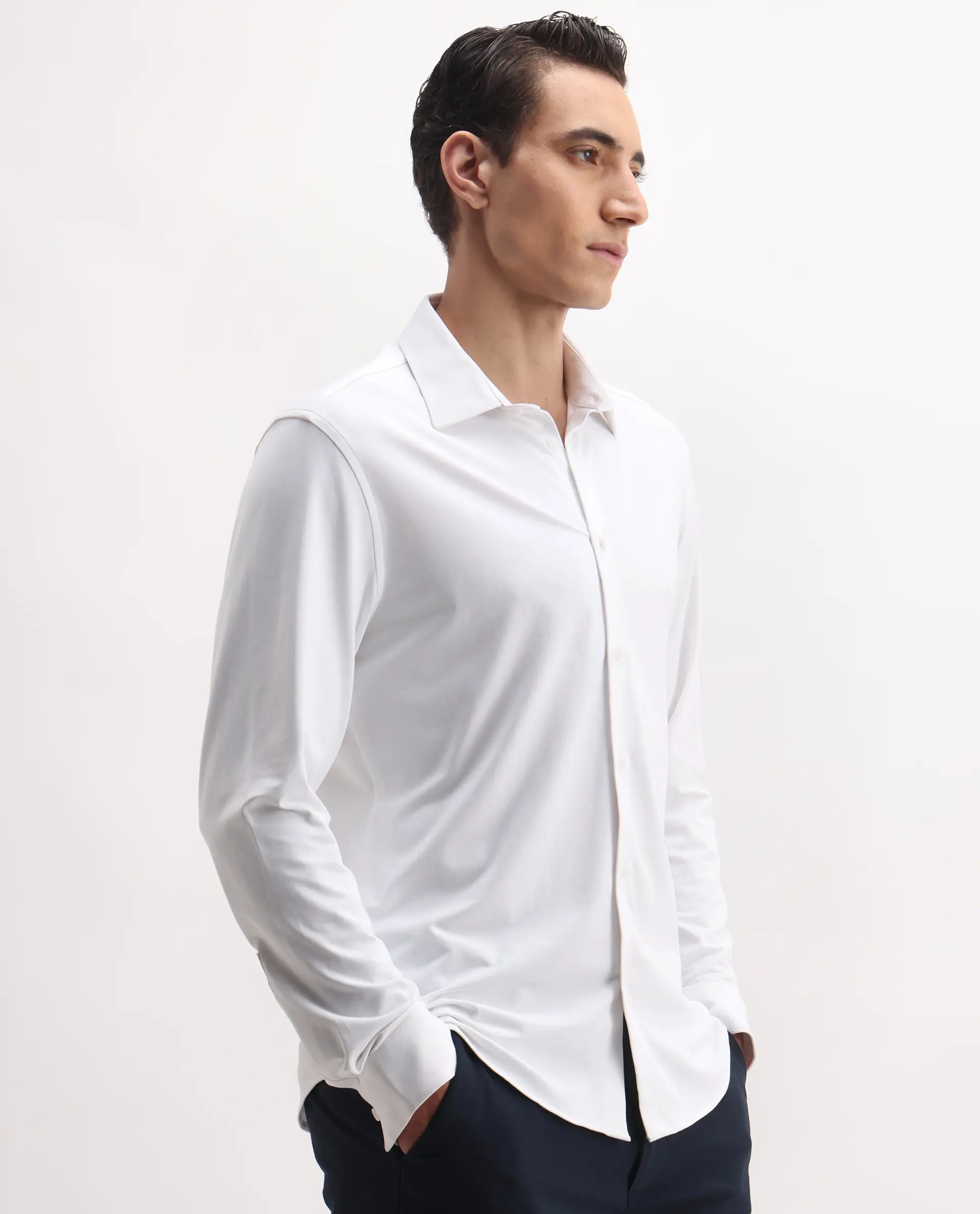 Rare Rabbit Men's Tour-25 White Cotton Blend Plain Regular Fit Full Sleeve Collared Shirt - Image 6