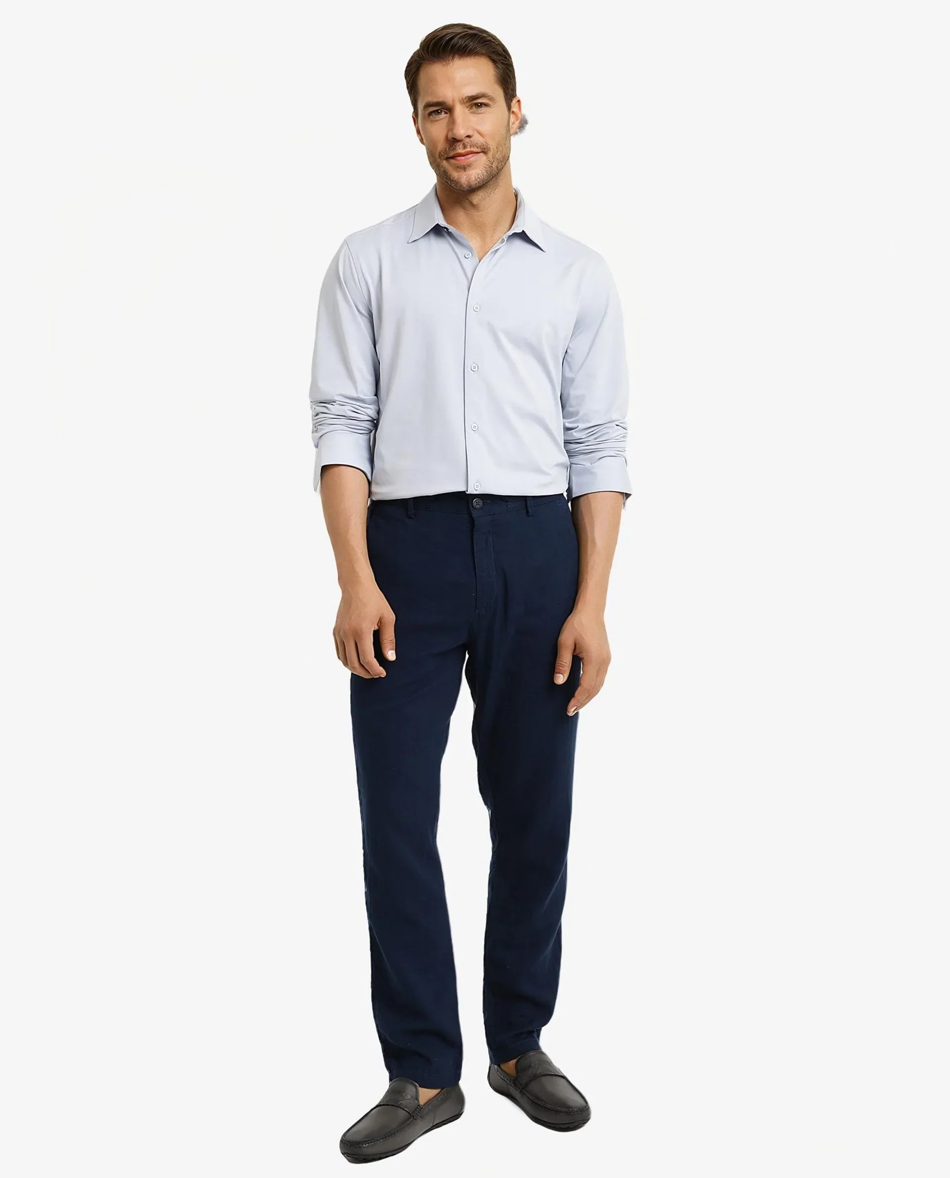 Rare Rabbit Men's Cotton Blend Plain Regular Fit Full Sleeve Collared Shirt - Image 4