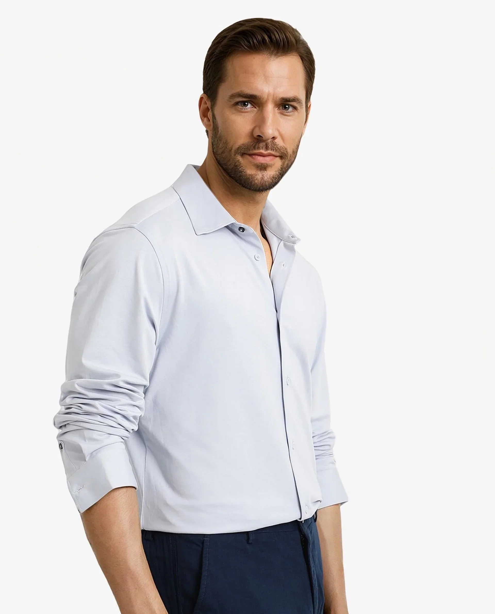 Rare Rabbit Men's Cotton Blend Plain Regular Fit Full Sleeve Collared Shirt - Image 5
